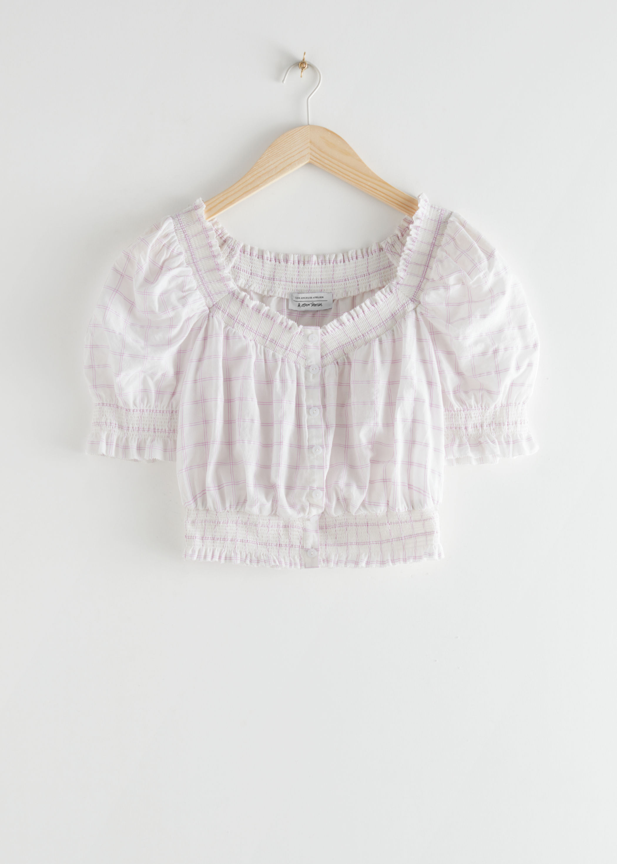 smocked puff sleeve top