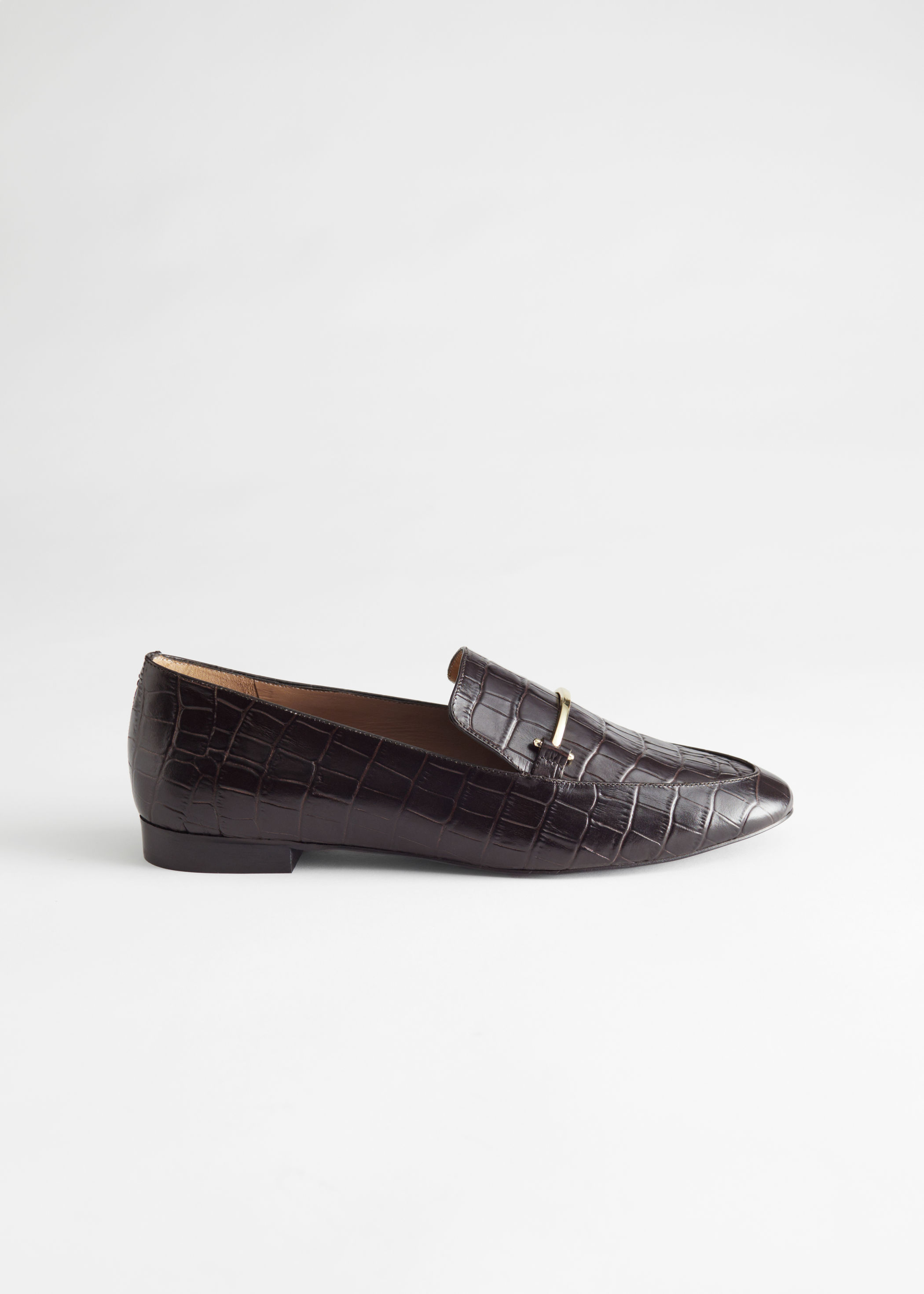 croc embossed loafers