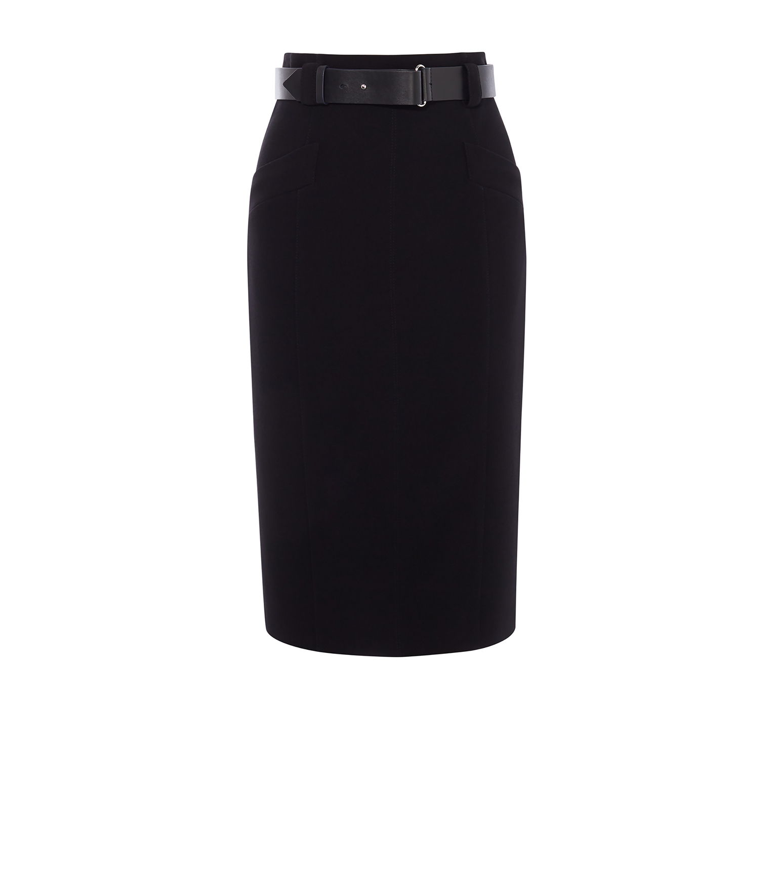 black pencil skirt with belt