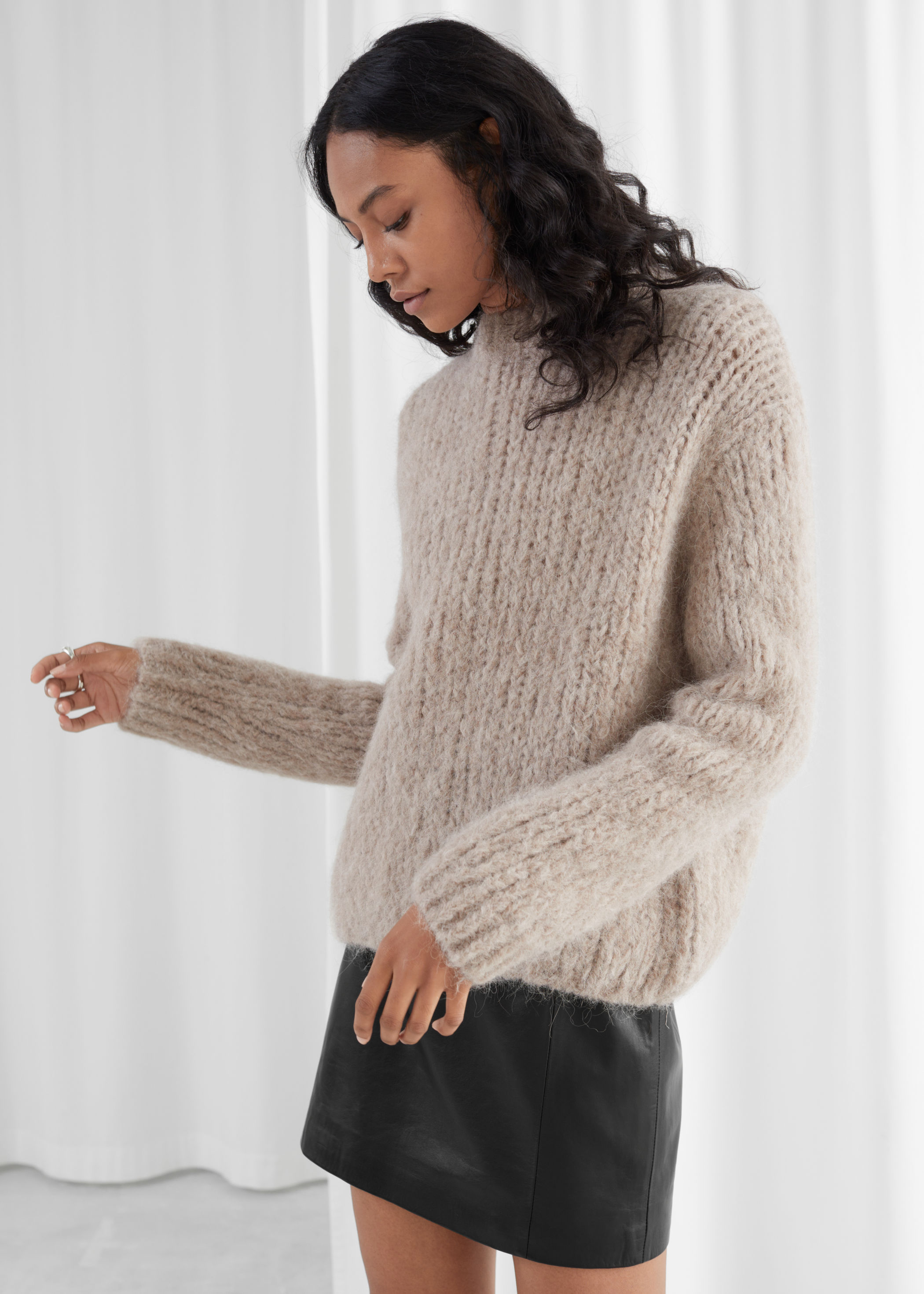chunky alpaca cardigan