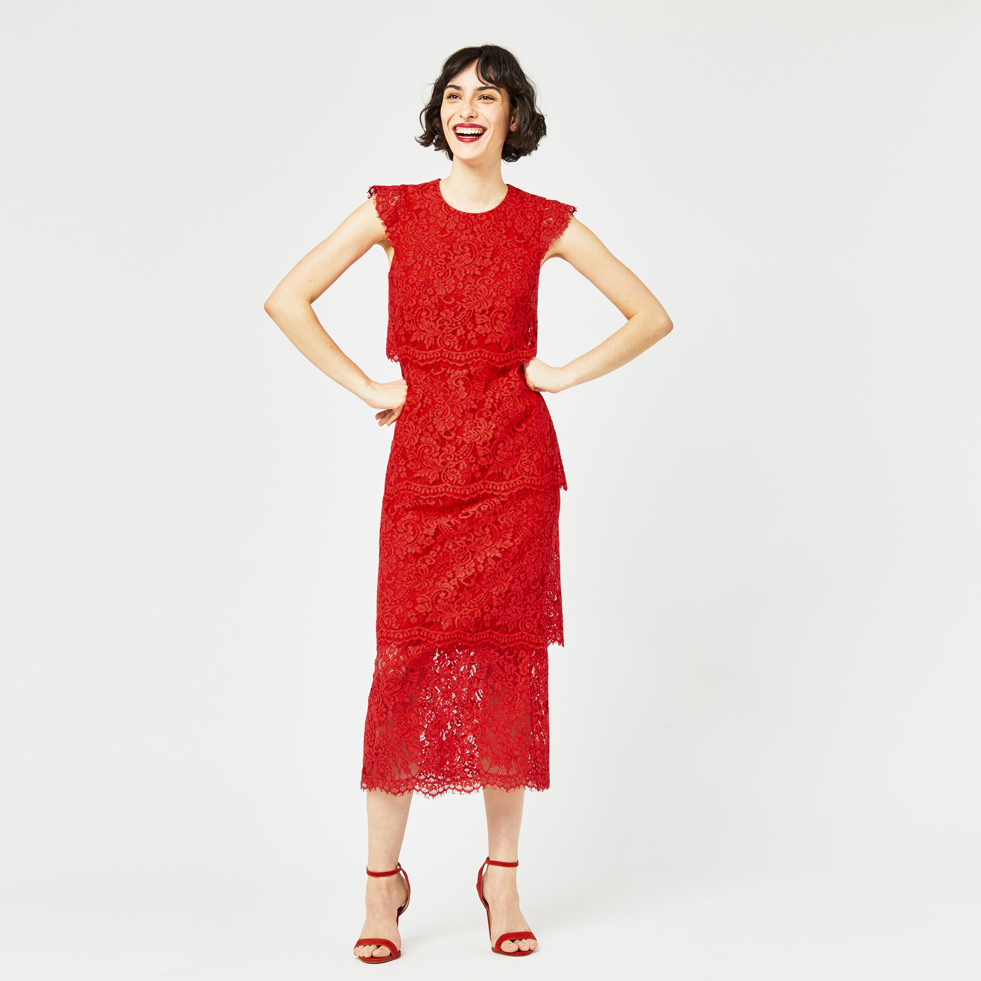 warehouse tiered dress