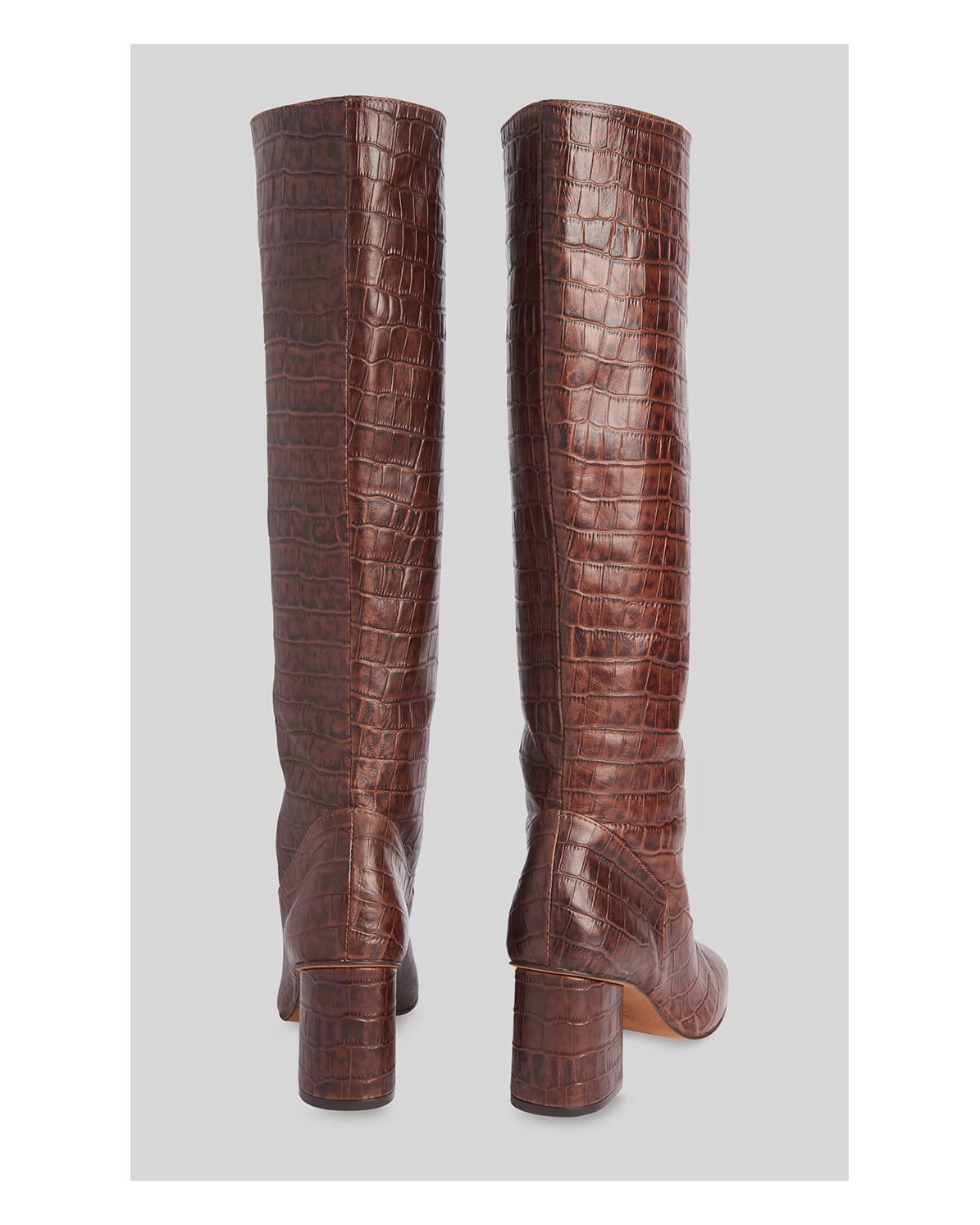 crocodile knee high boots