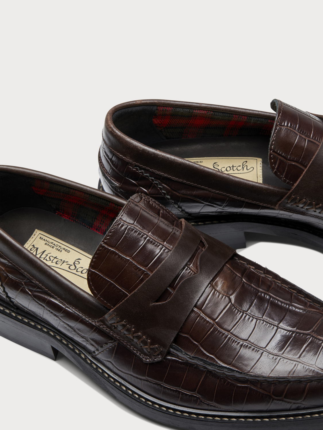 croc leather loafers
