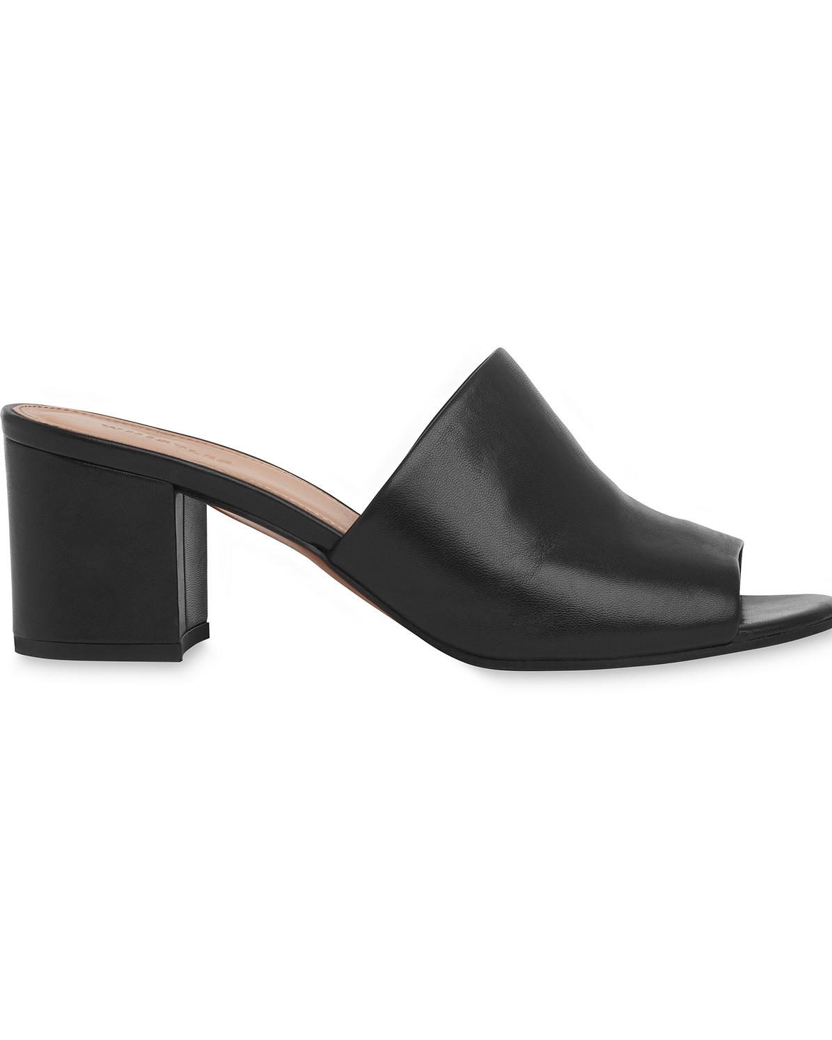 block heel black mules