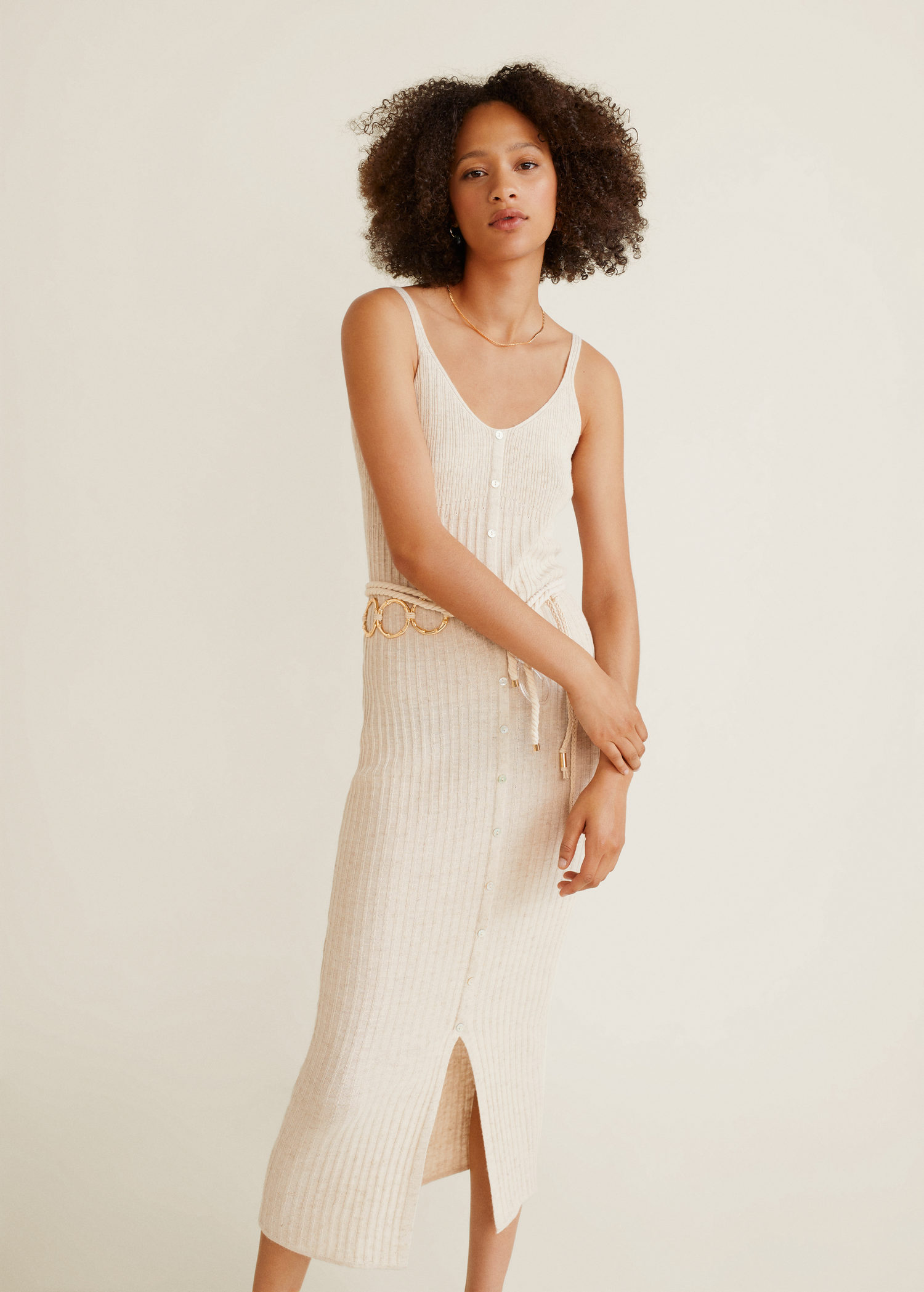 mango ribbed jersey dress