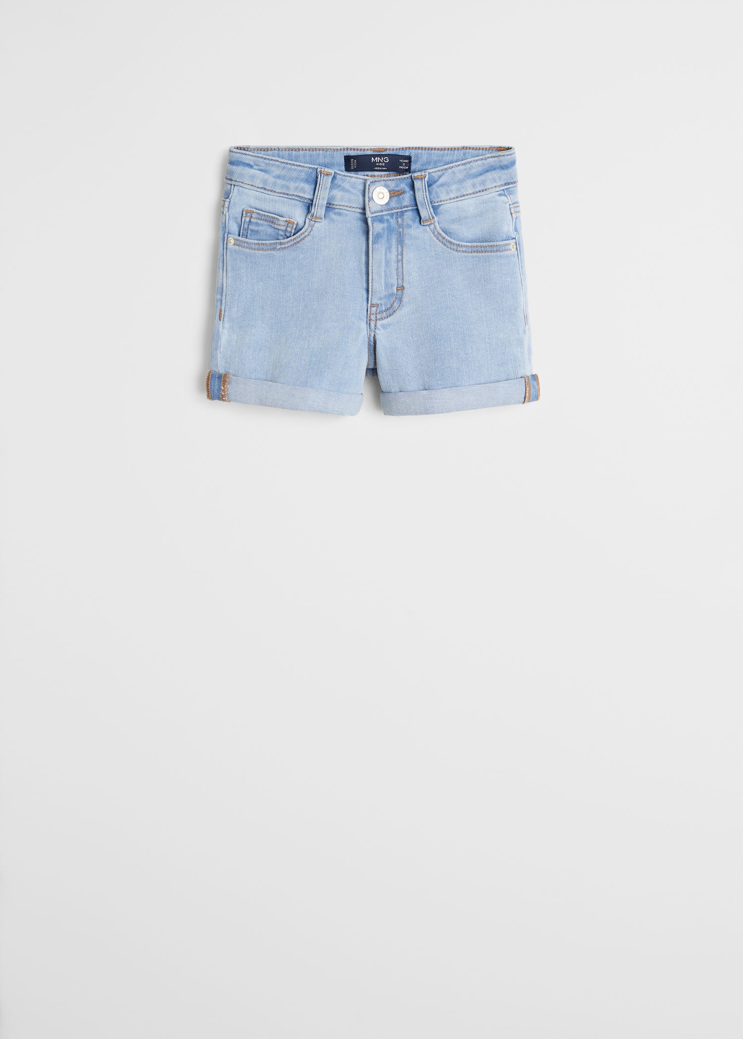 rolled up denim shorts
