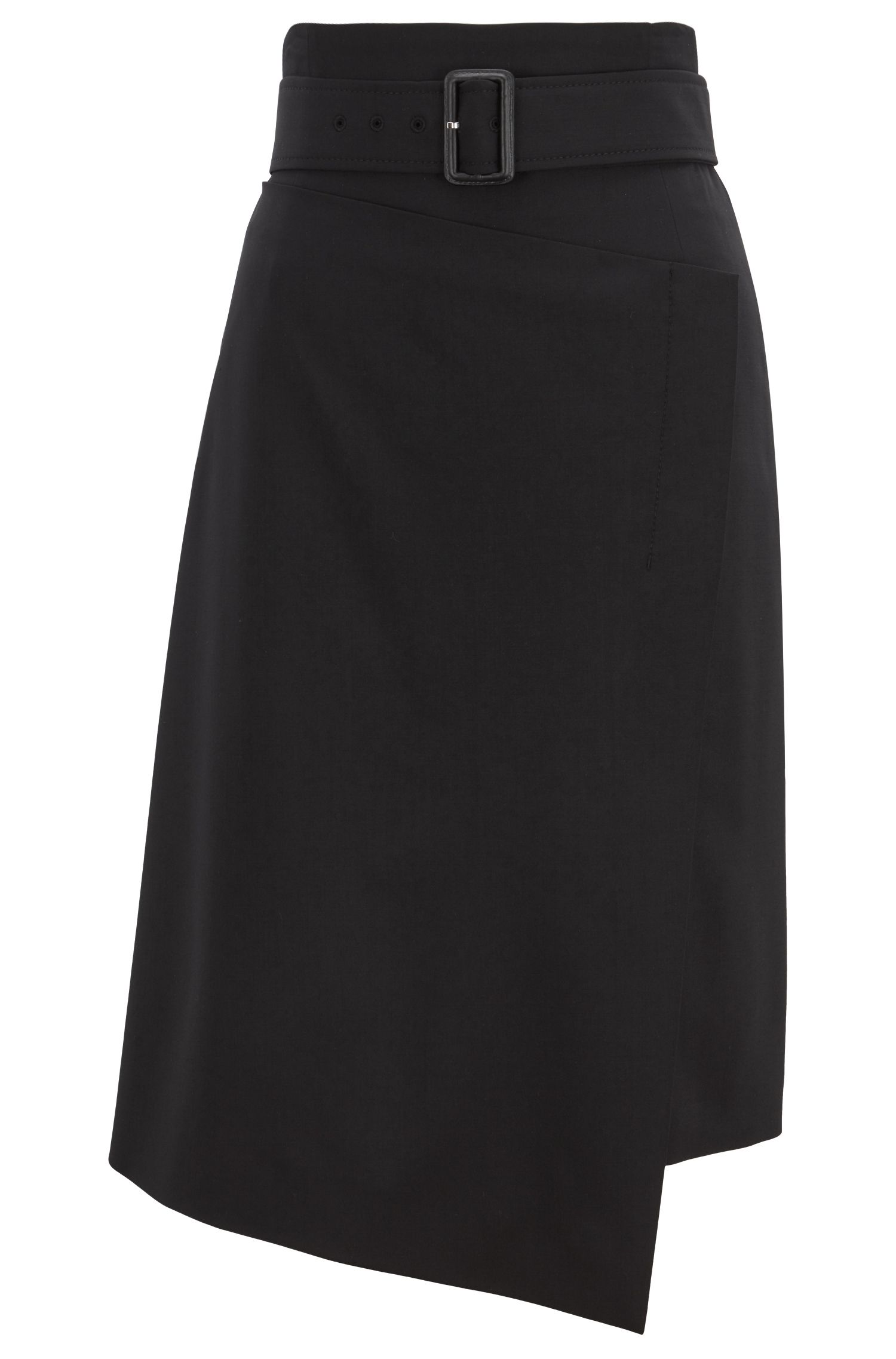 asymmetrical skirt with buckles