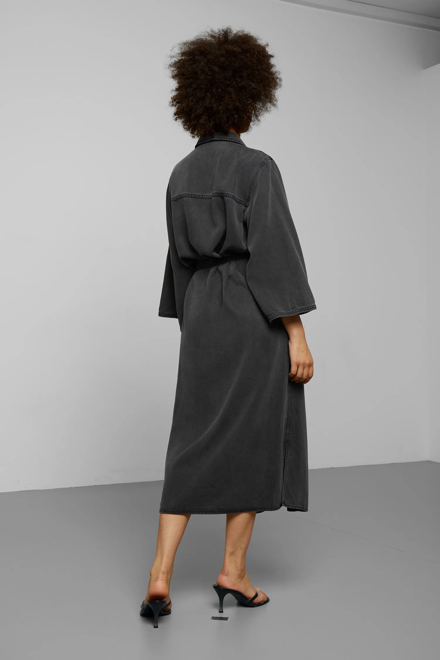 weekday bay denim shirt dress