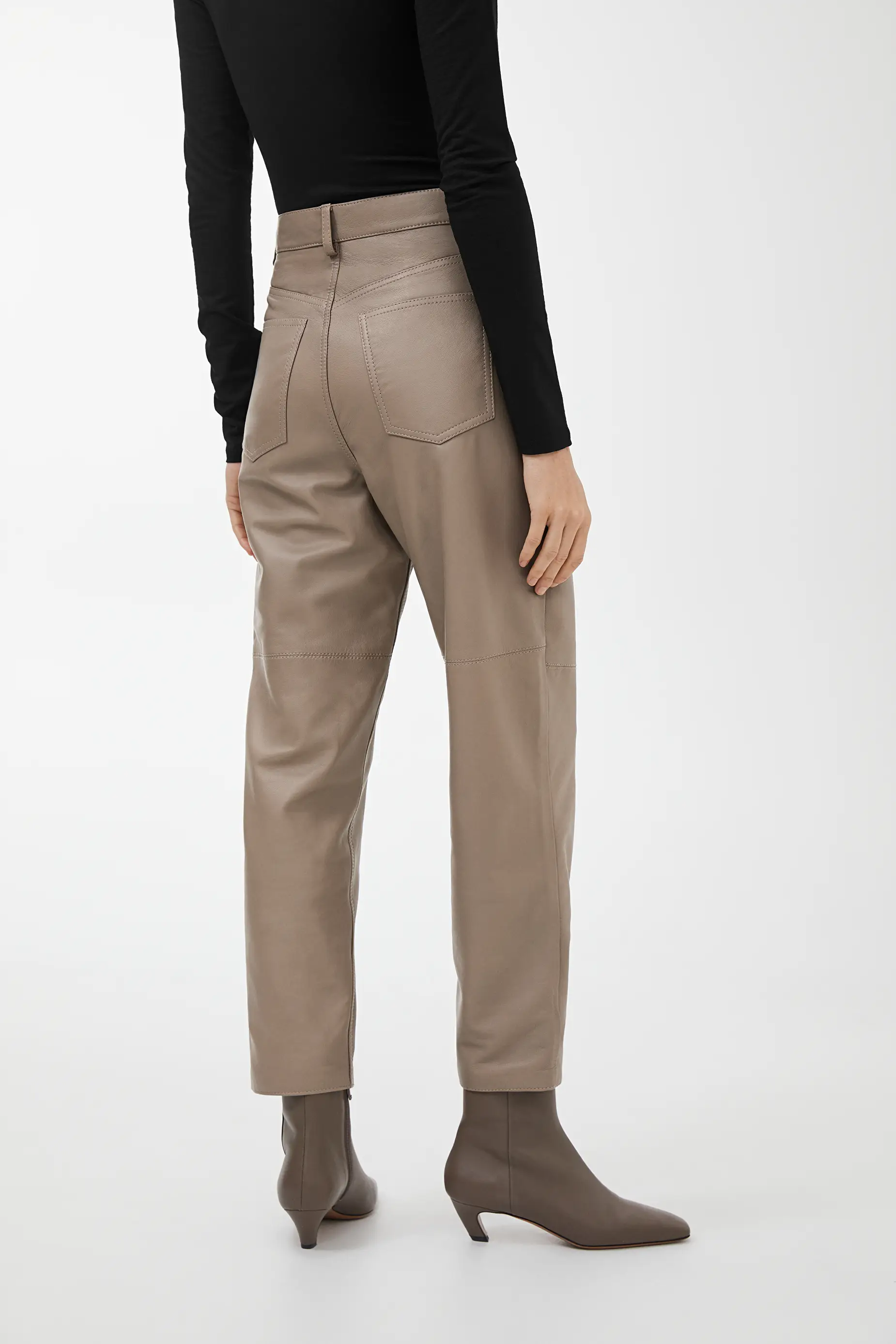 tapered leather trousers