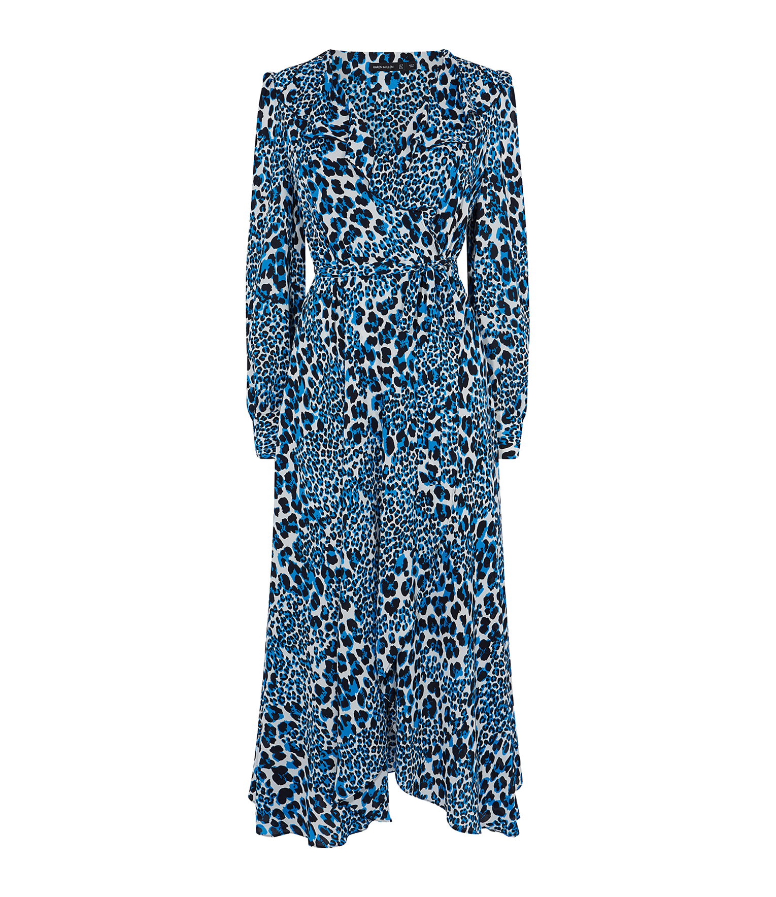 karen millen blue leopard print dress