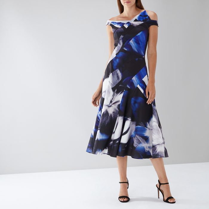 Maura Print Bardot Dress | Endource