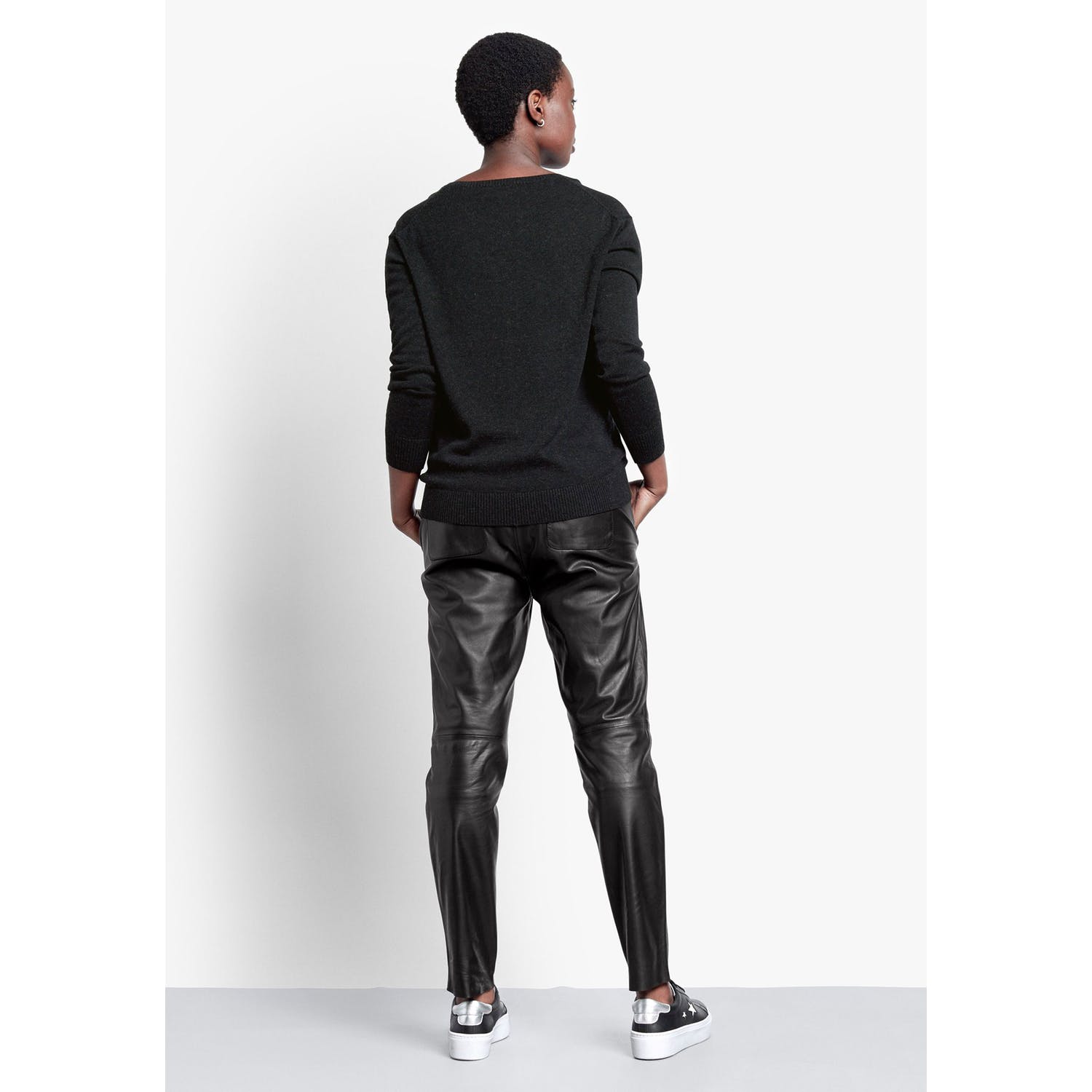 hush leather joggers