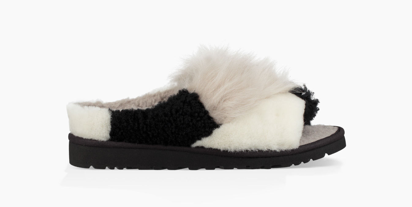 ugg patchwork fluff slide