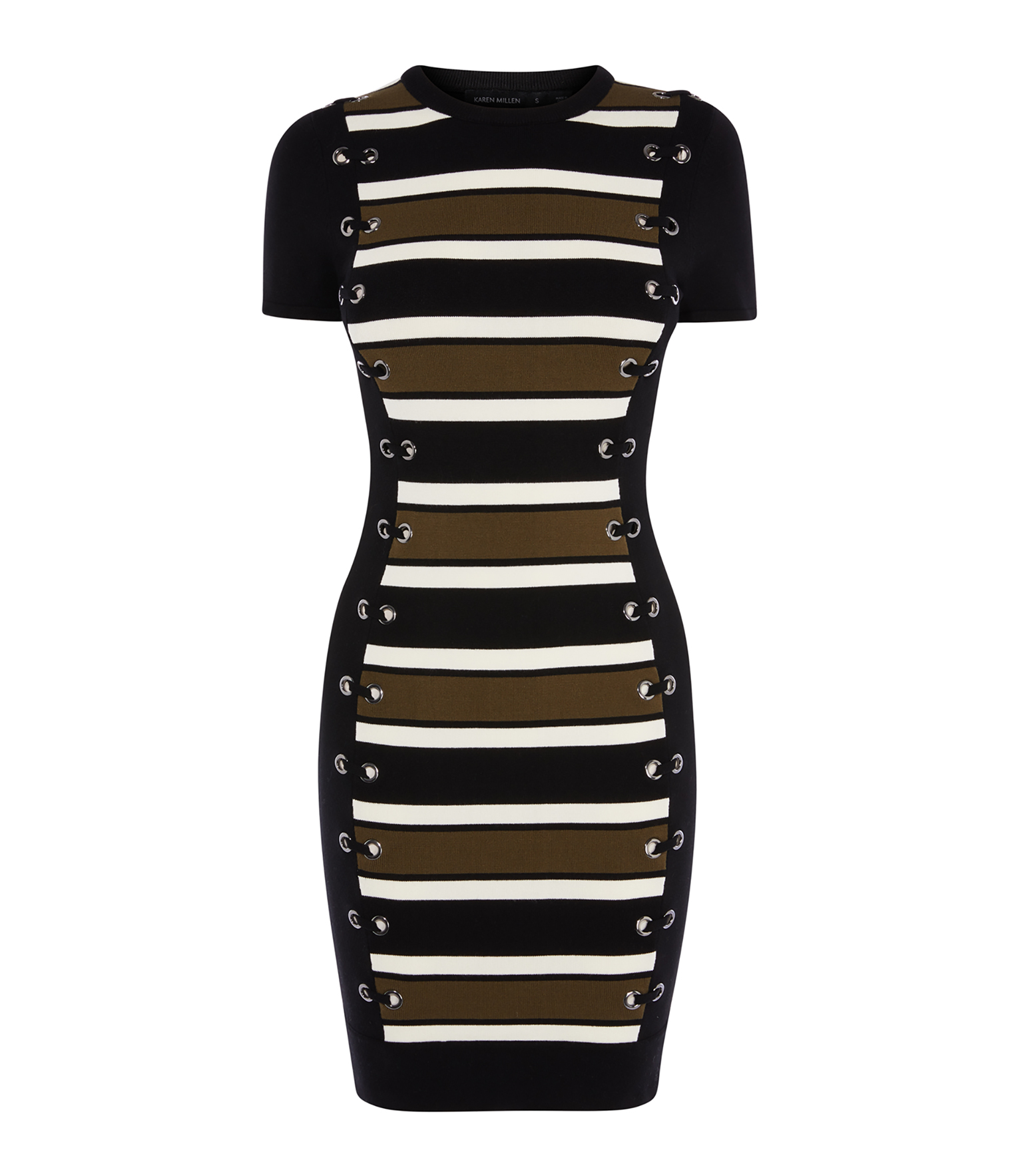 karen millen striped bodycon dress