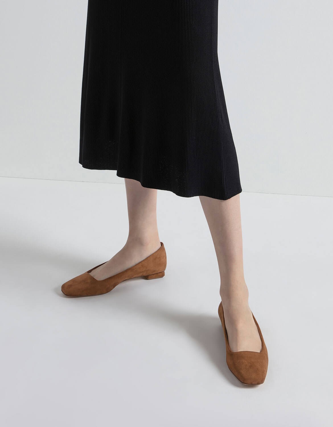 square toe ballerina flats