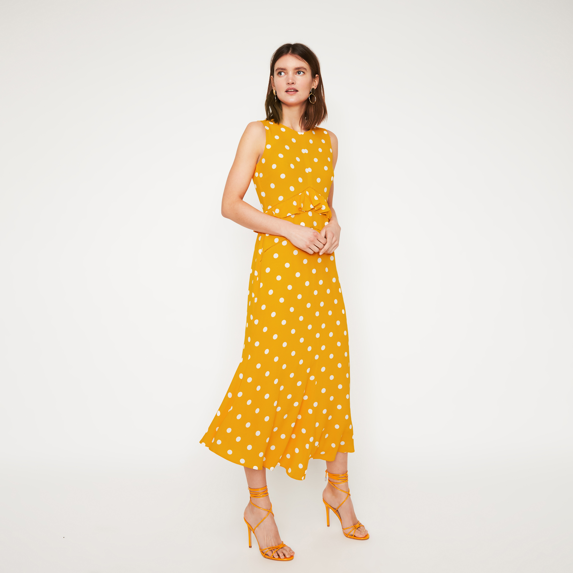 warehouse yellow spot dress