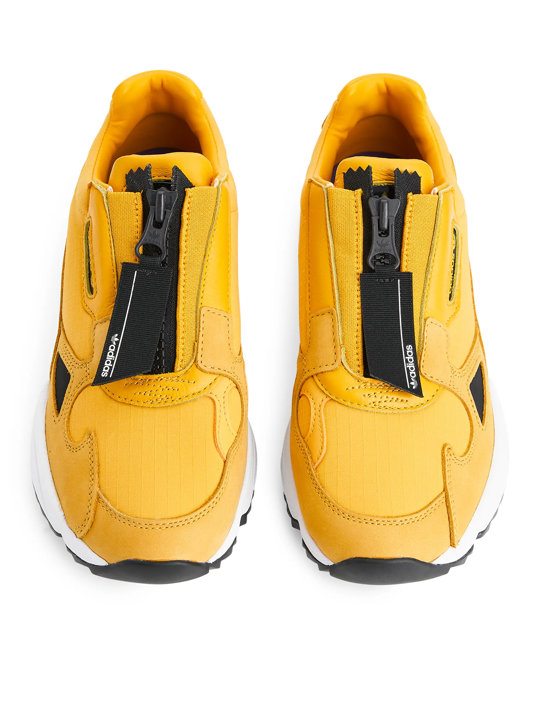 adidas yellow falcon zip trainers