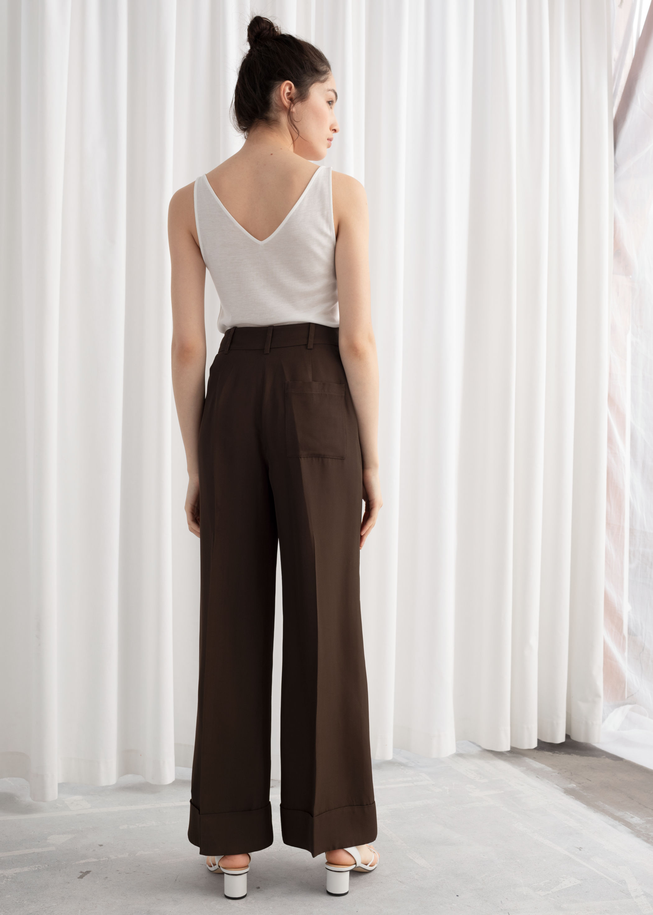 high waist flare trousers