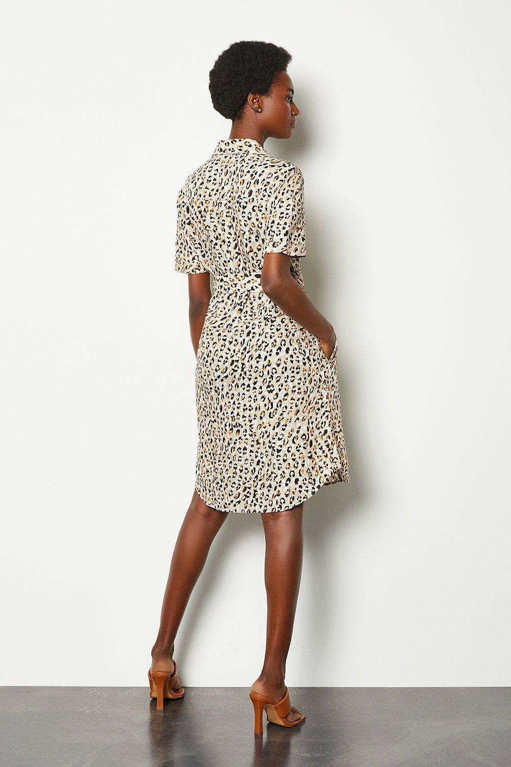 leopard print shirt dress