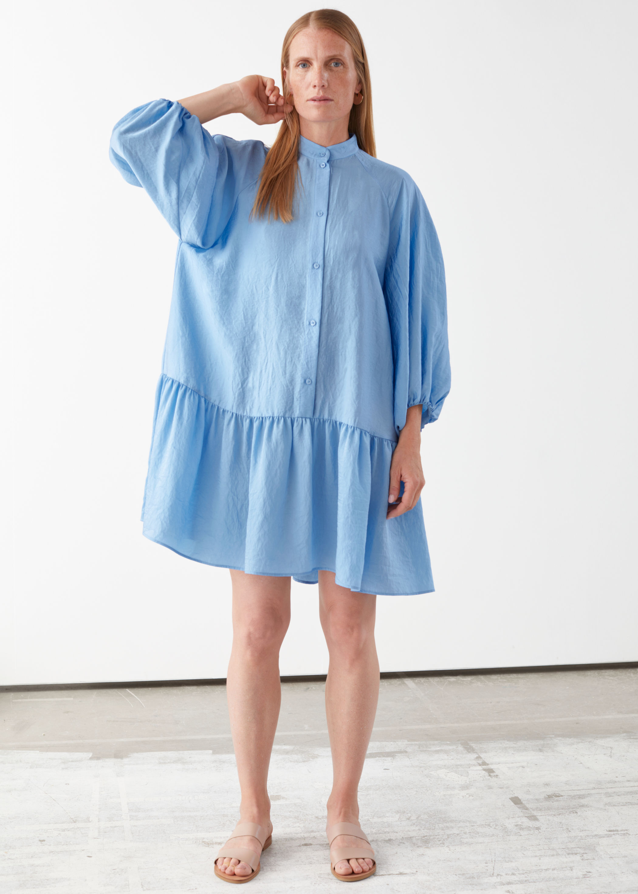 Voluminous Puff Sleeve Mini Dress 