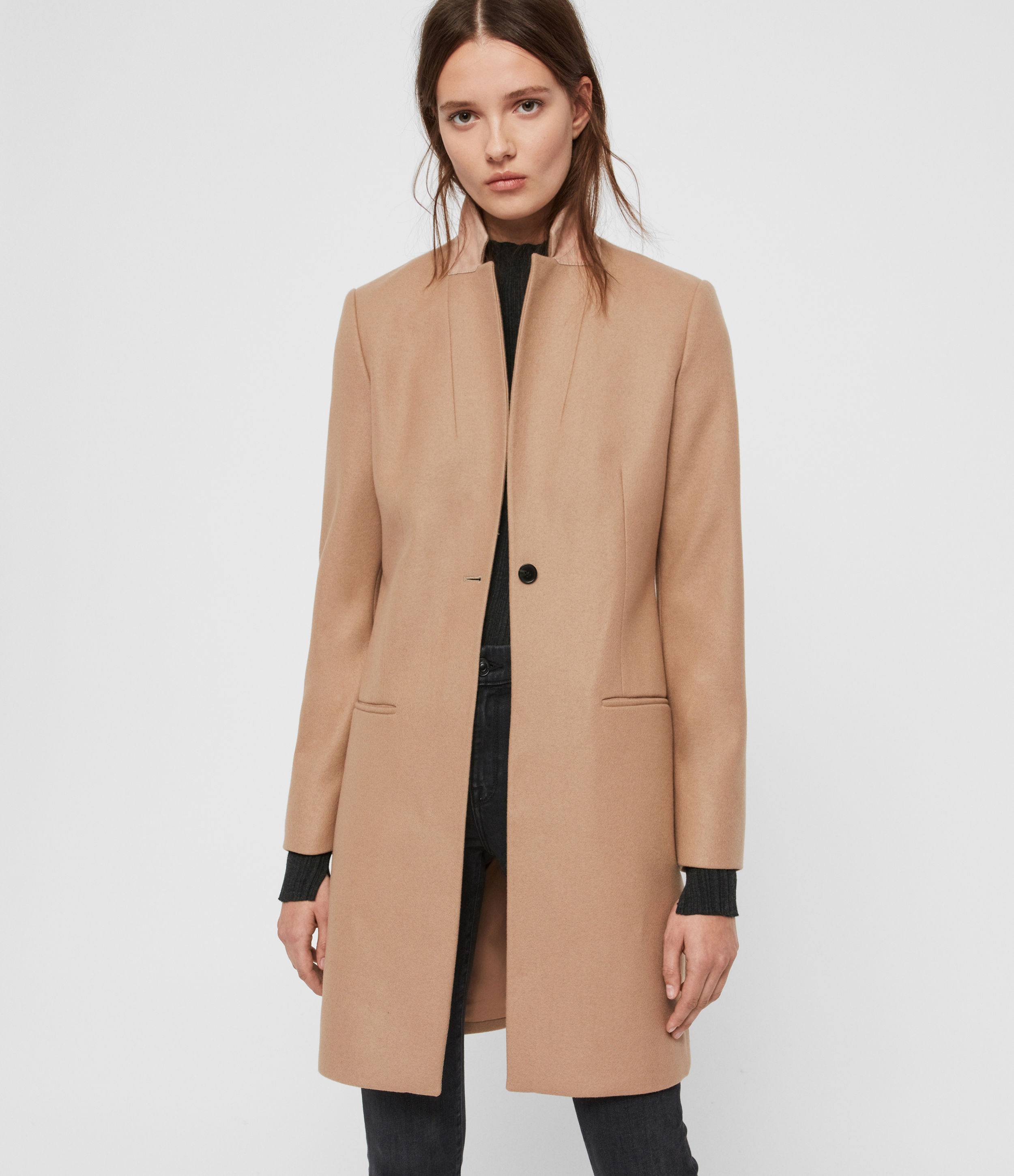 all saints leni check coat