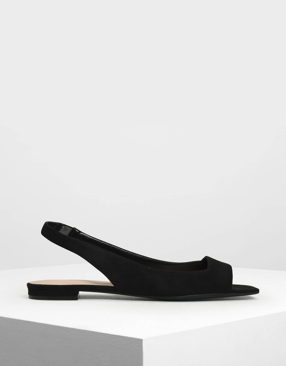 black peep toe slingback shoes