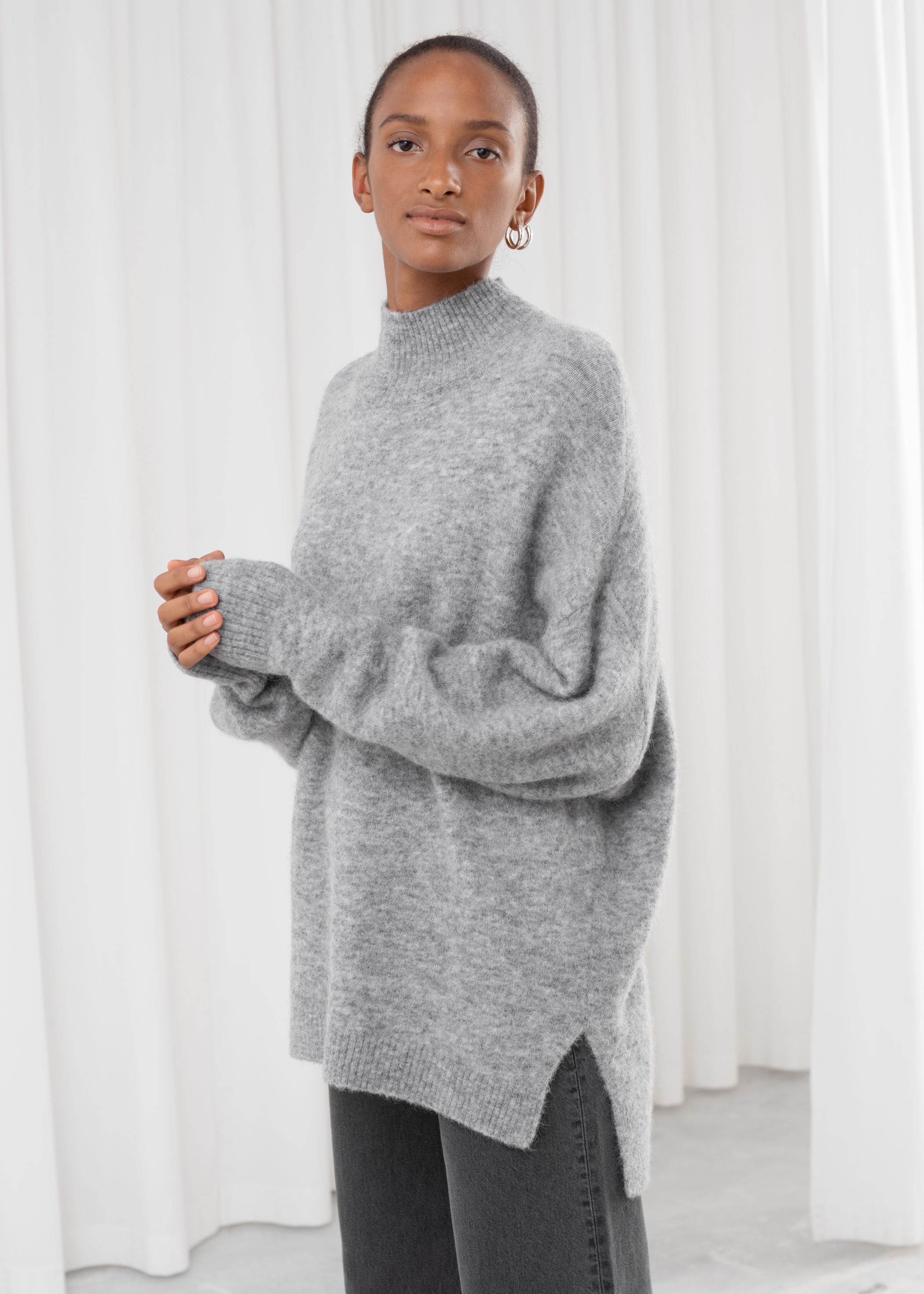 mock collar sweater