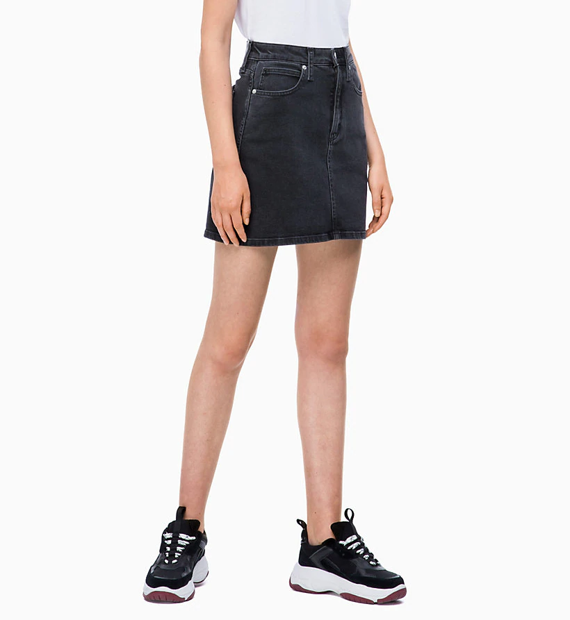 calvin klein denim mini skirt