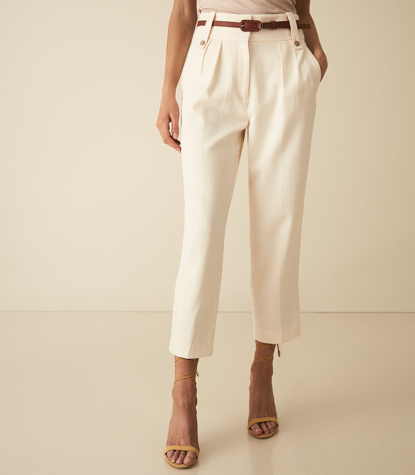 high waisted cropped trousers