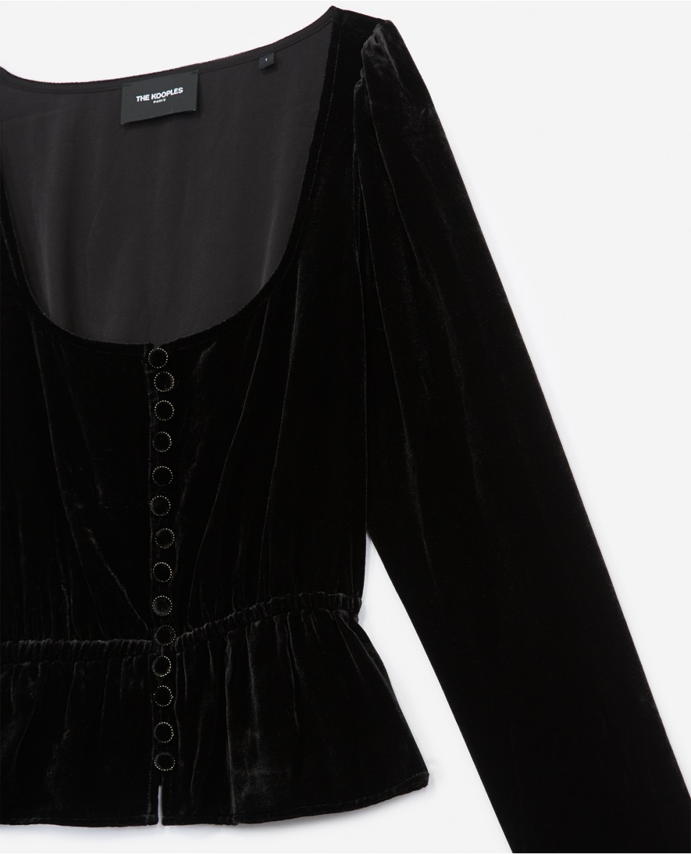peplum velvet top
