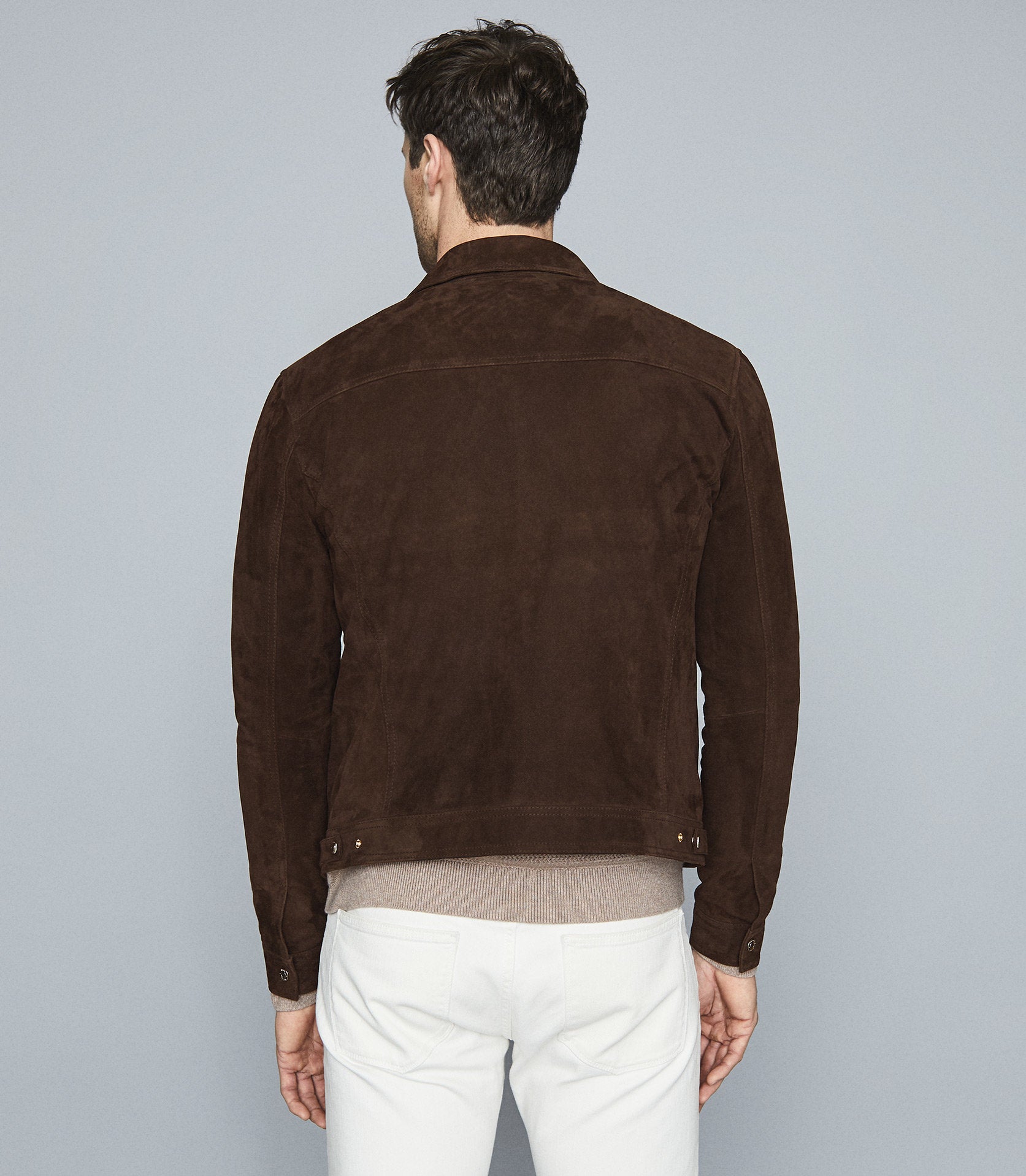 reiss jagger suede trucker jacket