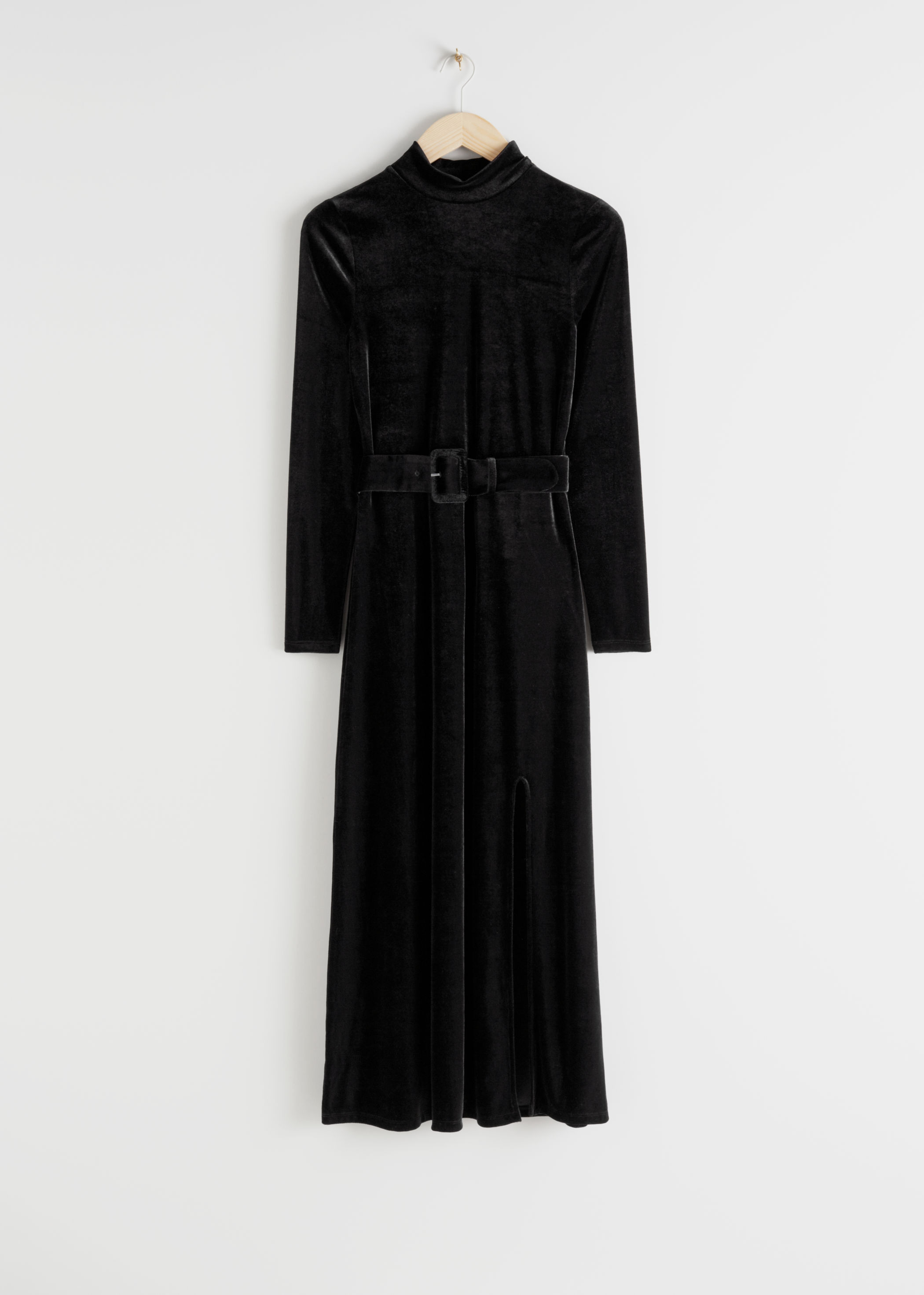 & other stories black velvet dress