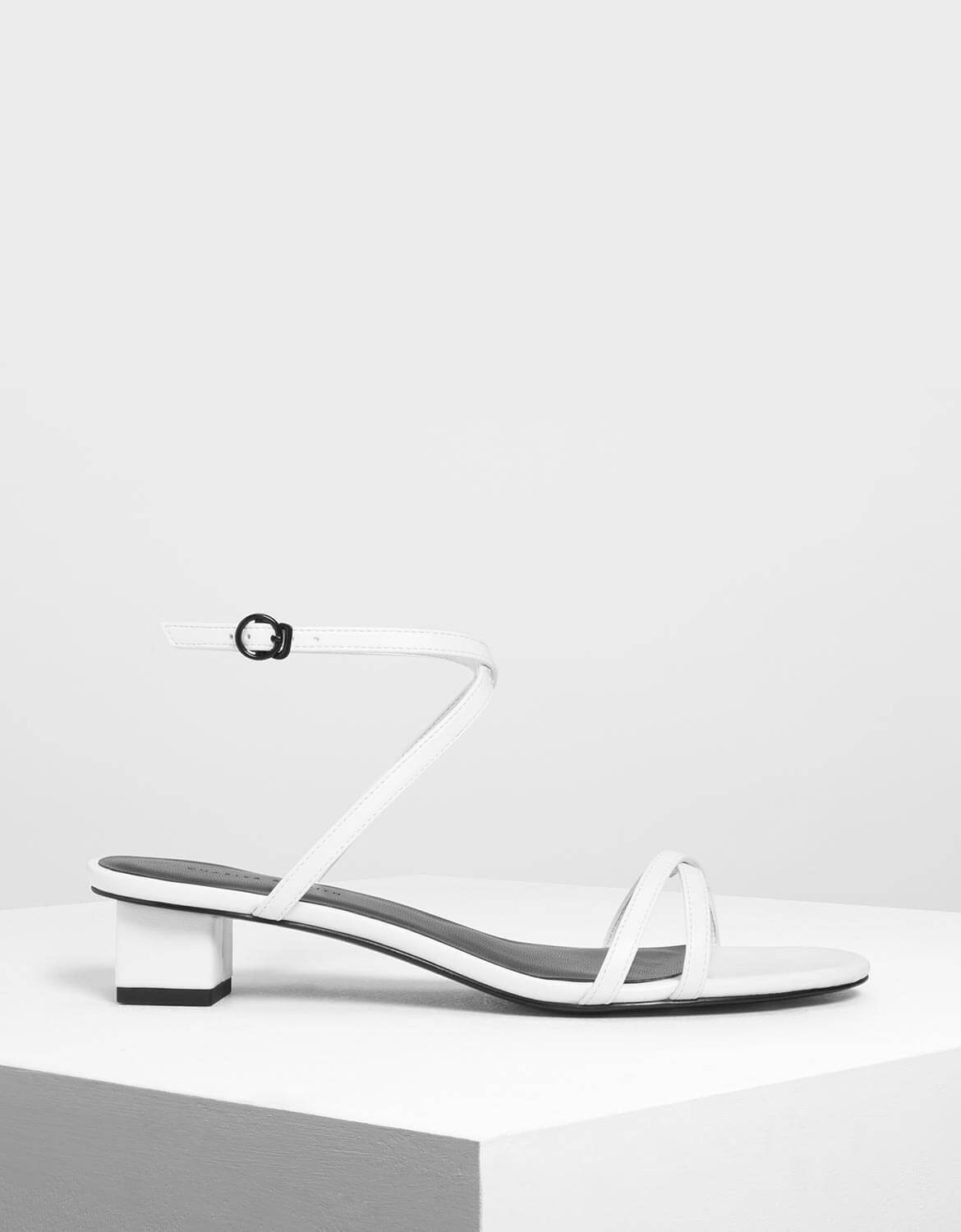 white sandals low heel