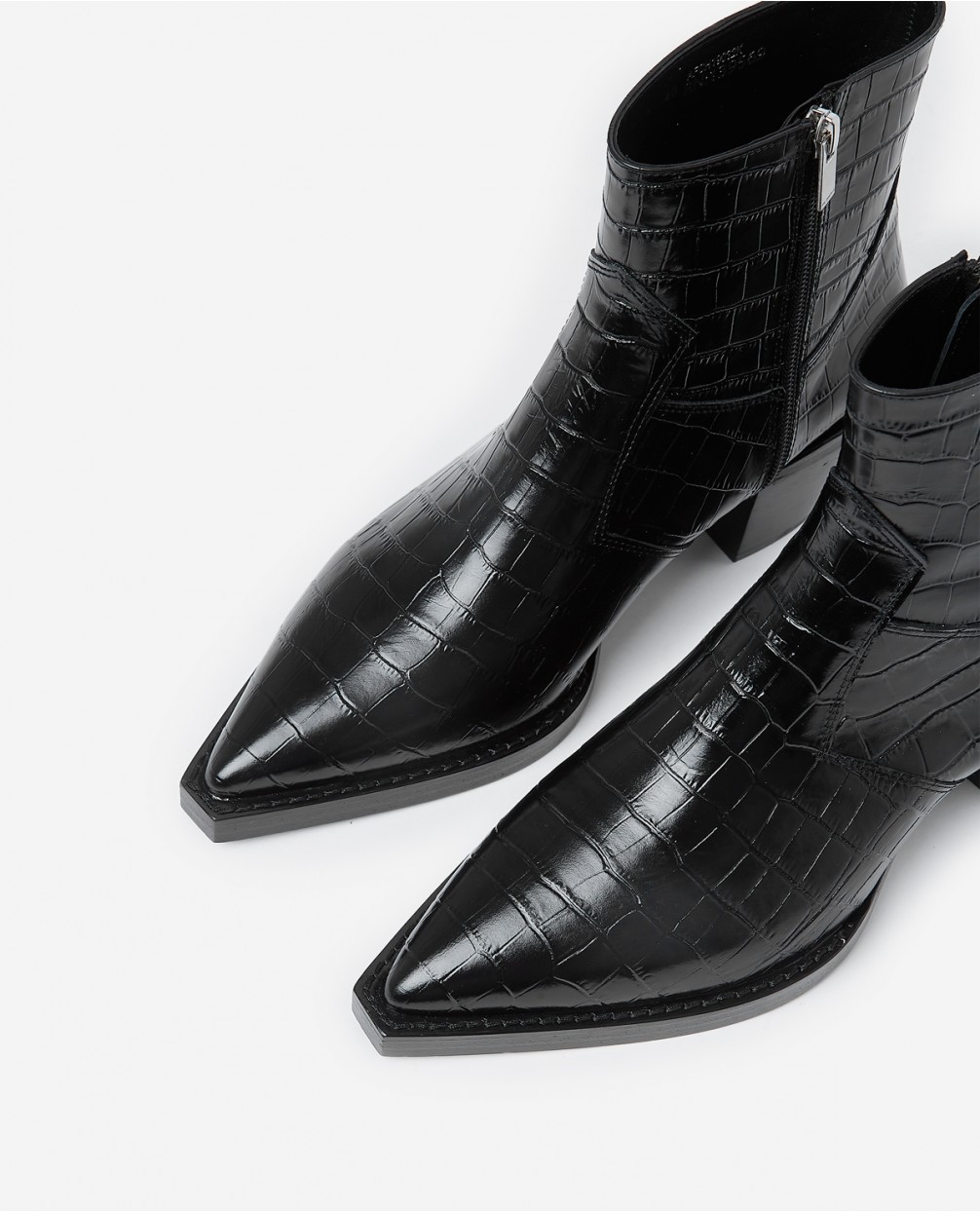 patent leather croc boots