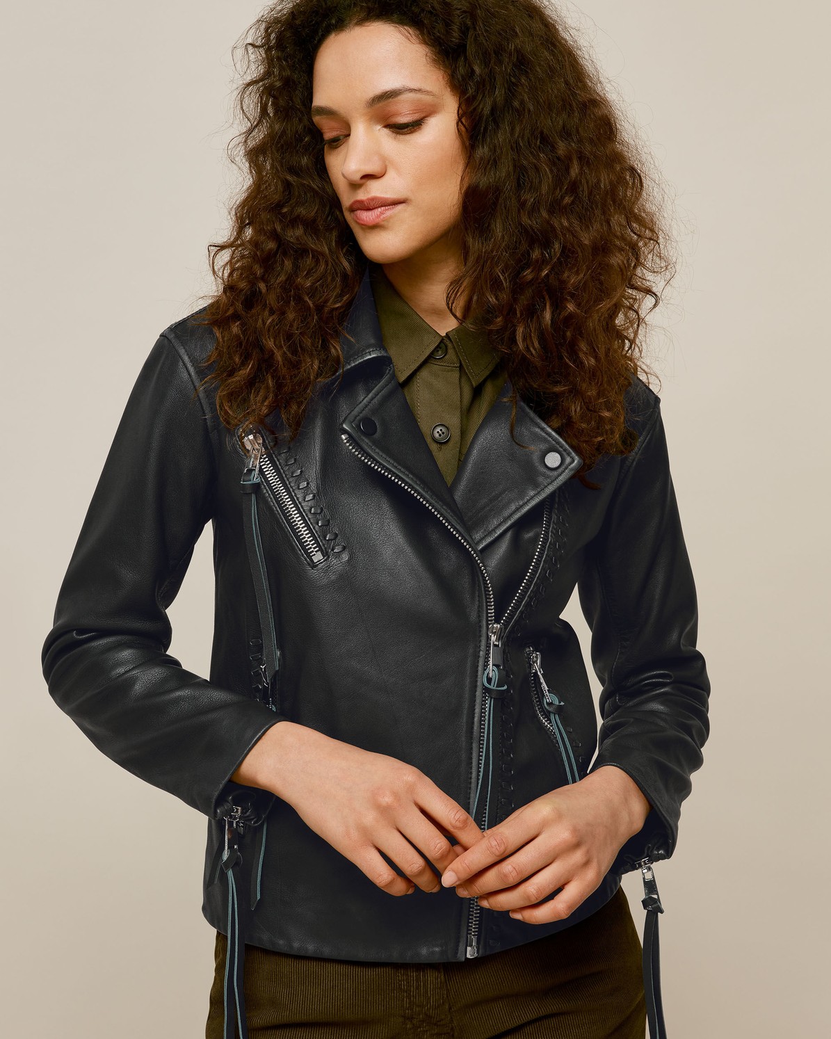 Tessa Tumbled Leather Biker Endource