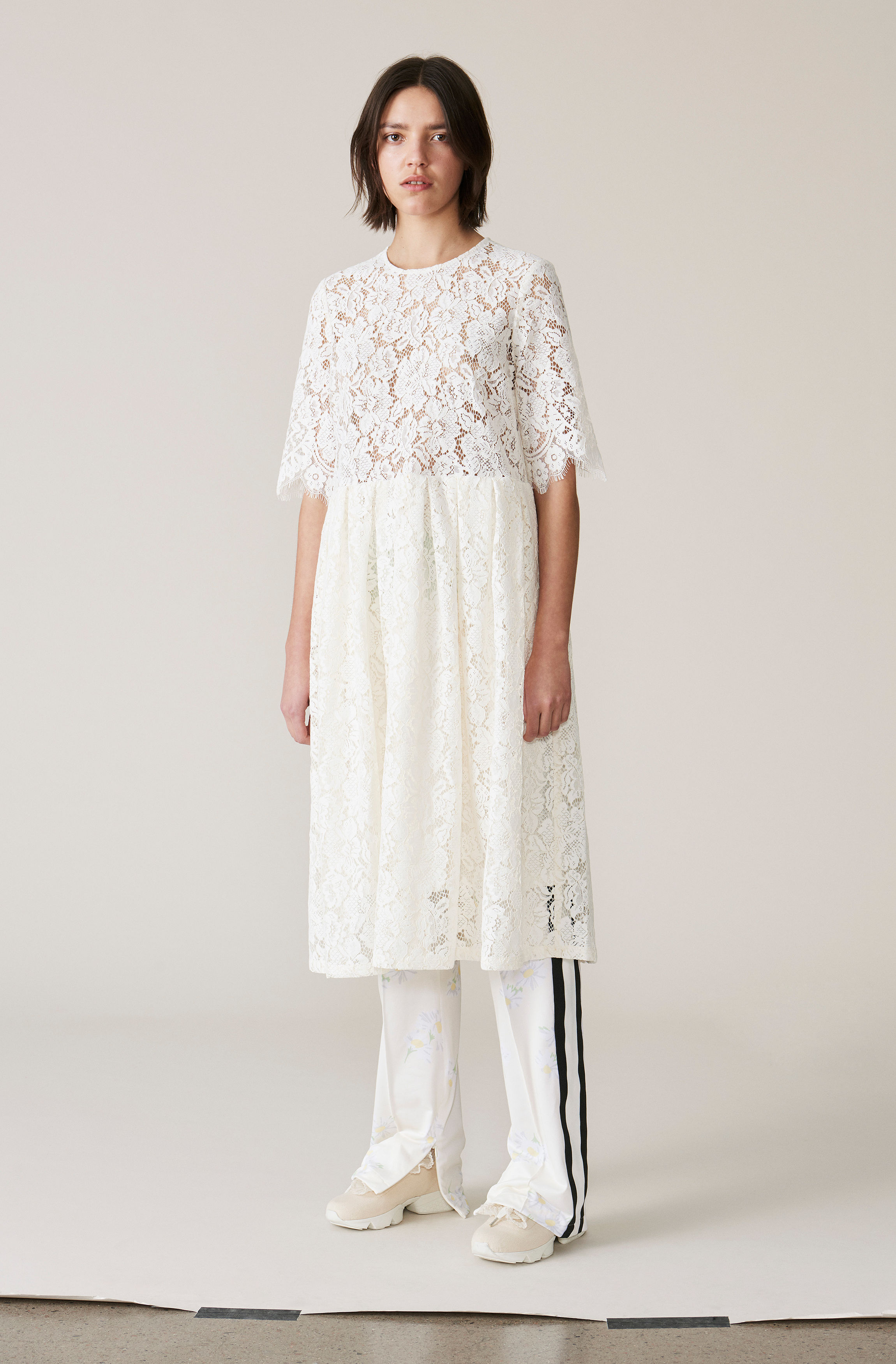 ganni jerome lace dress