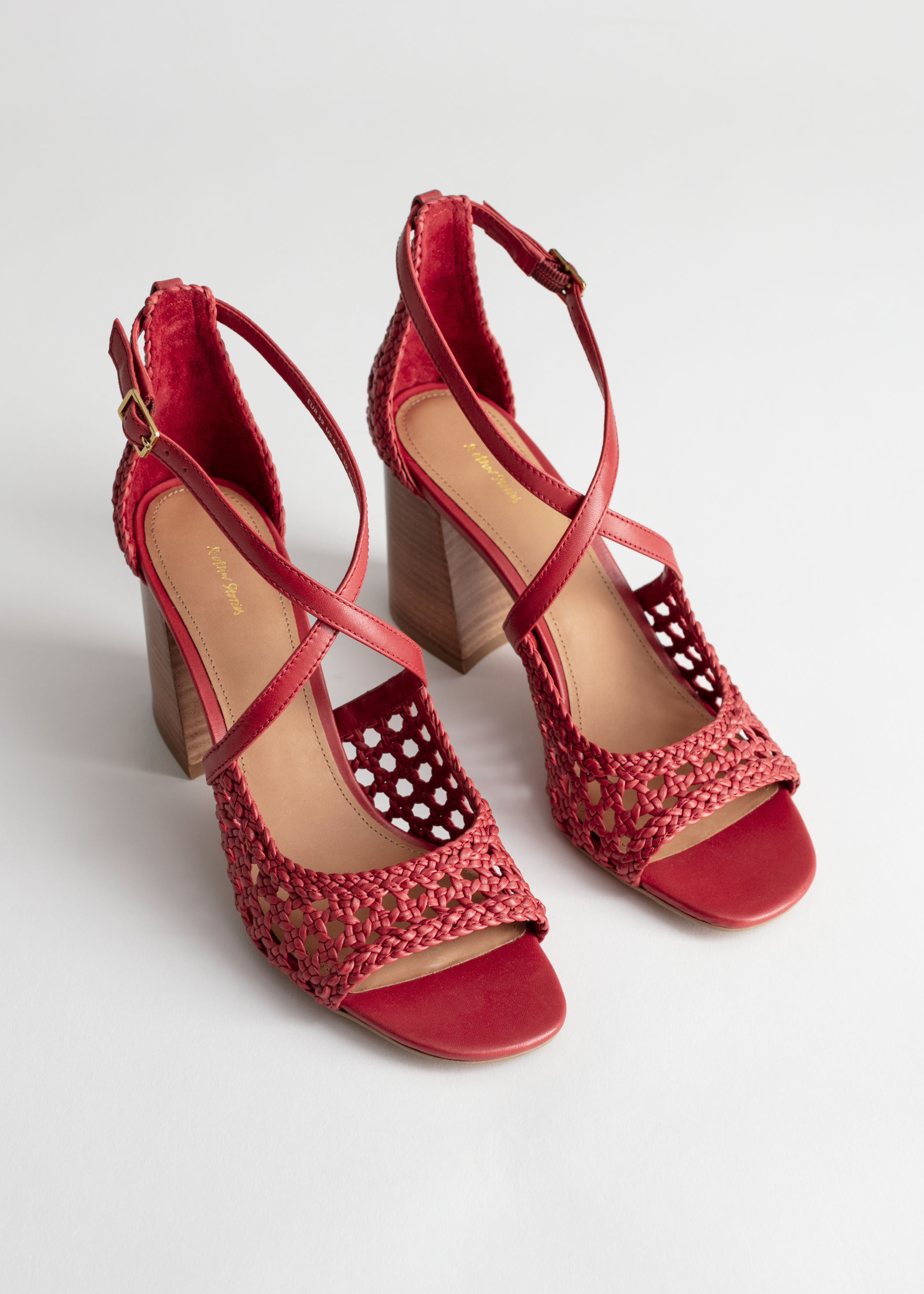 Woven Leather Heeled Sandals | Endource