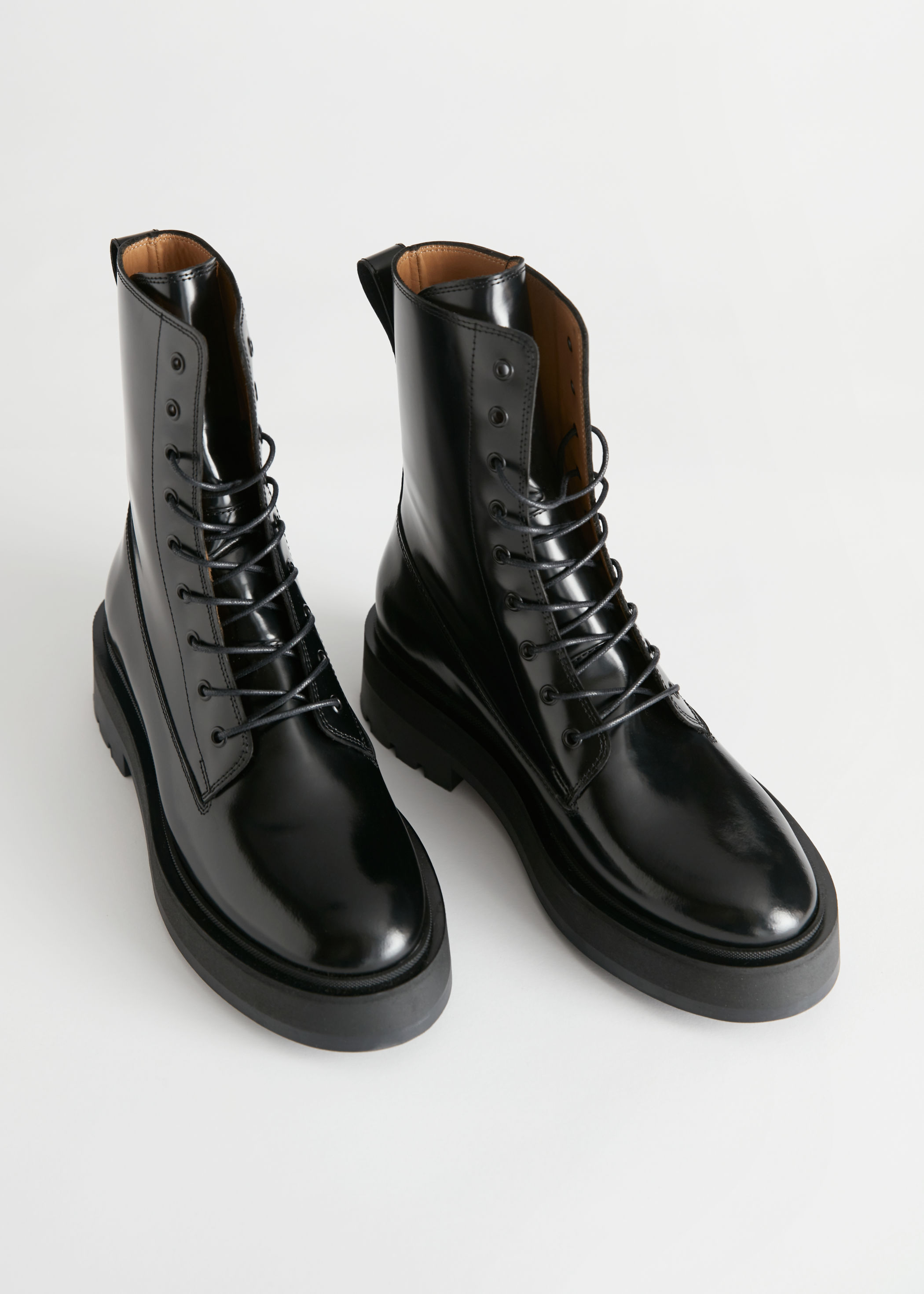 & other stories lace up leather boots