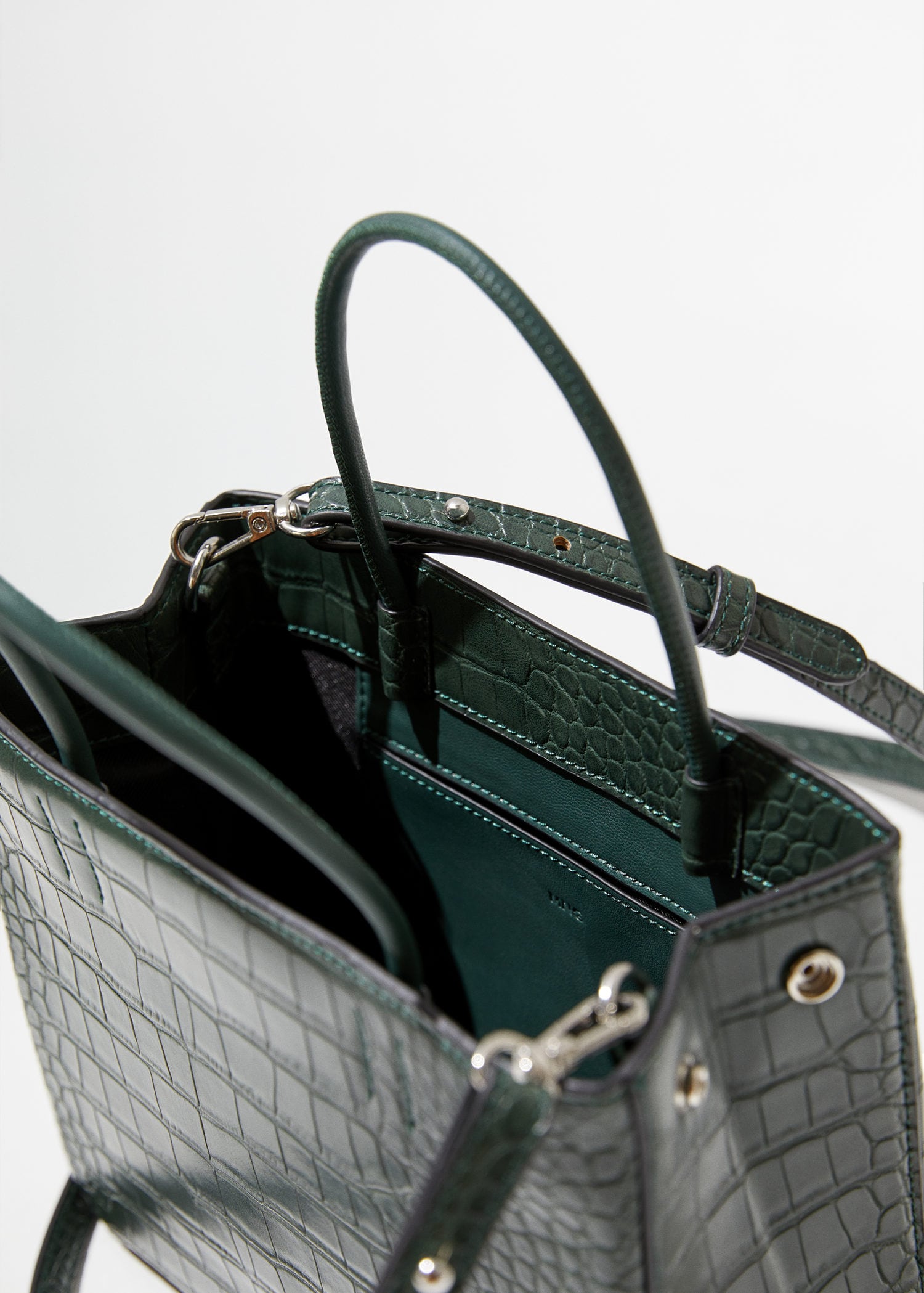 mango croc effect bucket bag