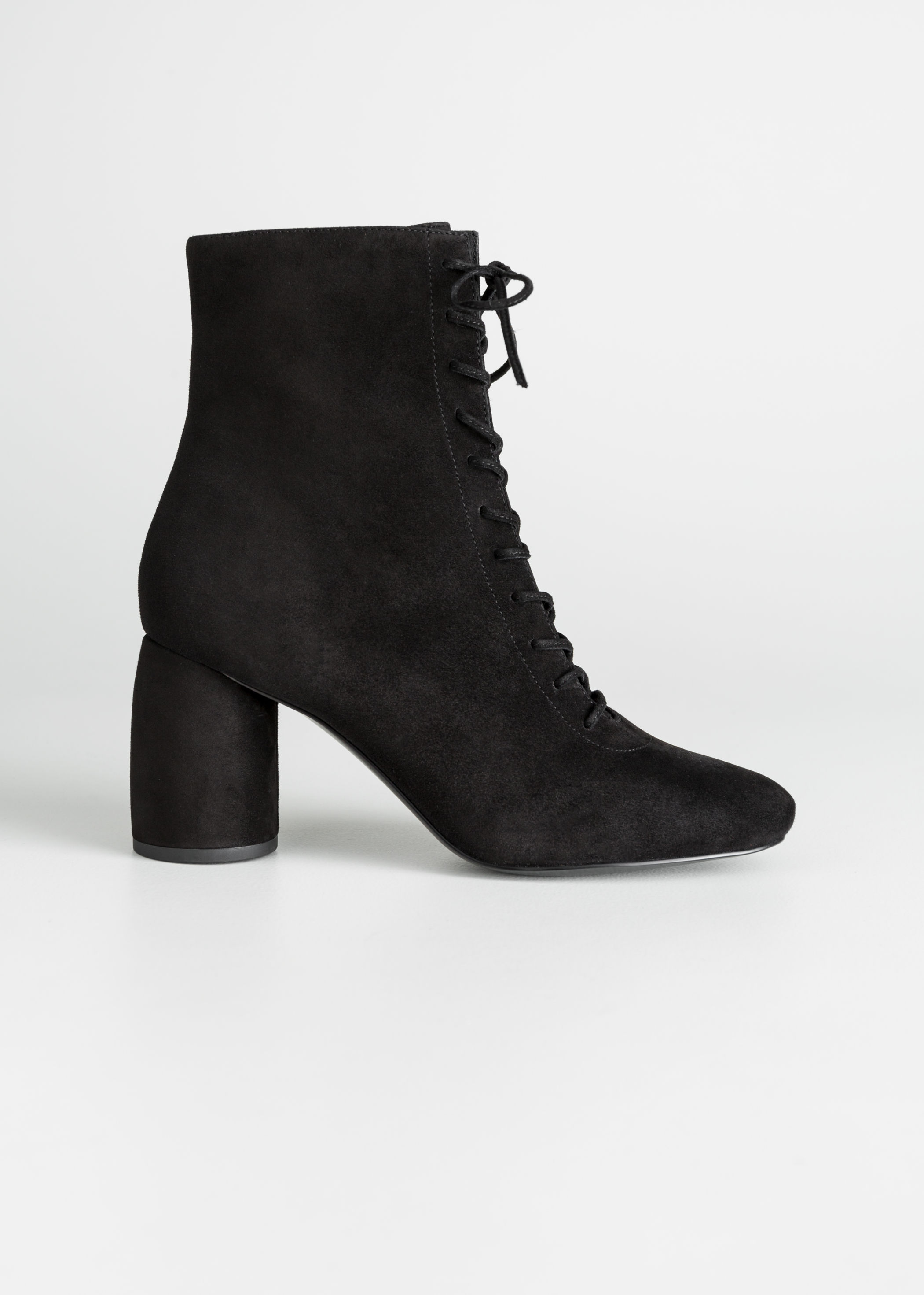 black suede lace up boots