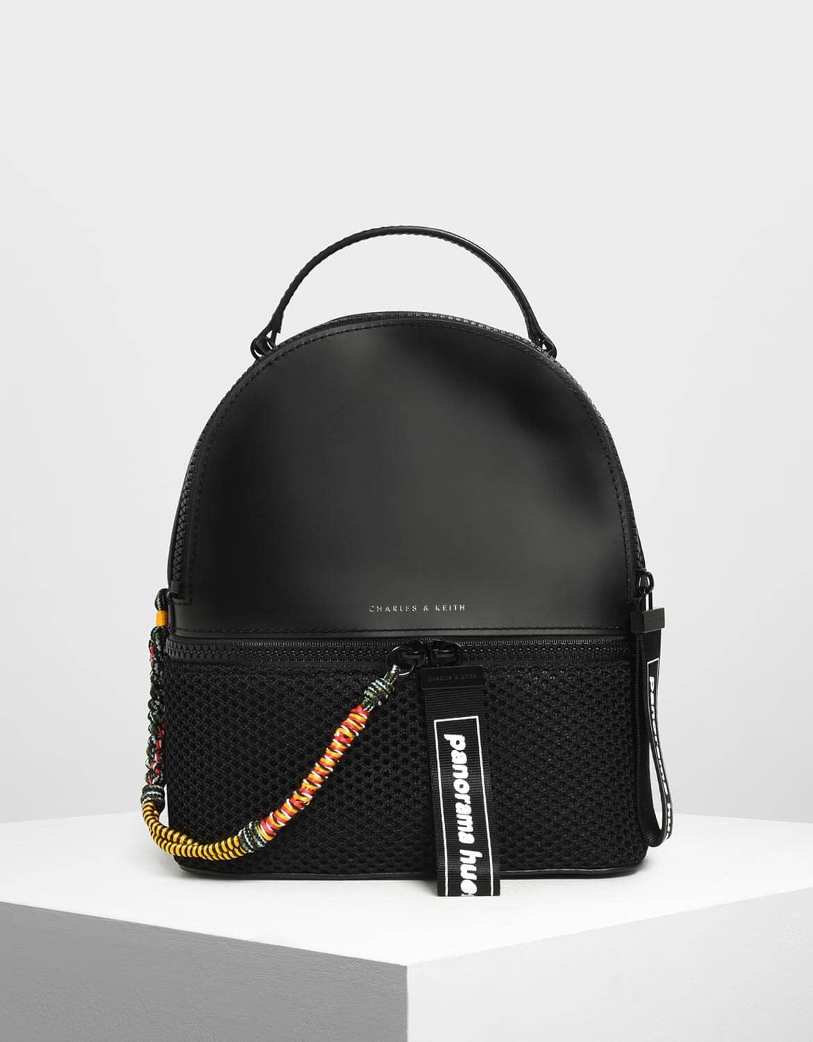 mesh detail backpack