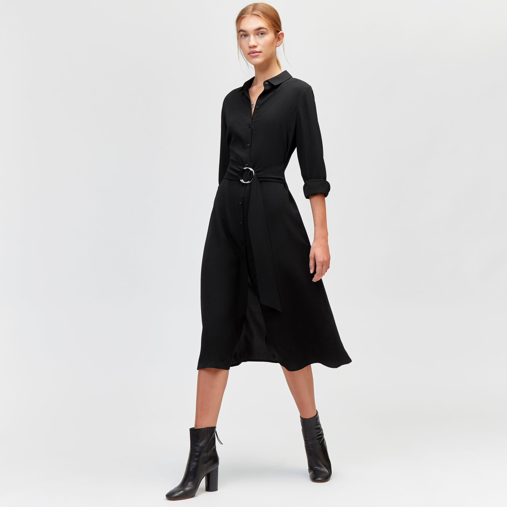 warehouse black shirt dress