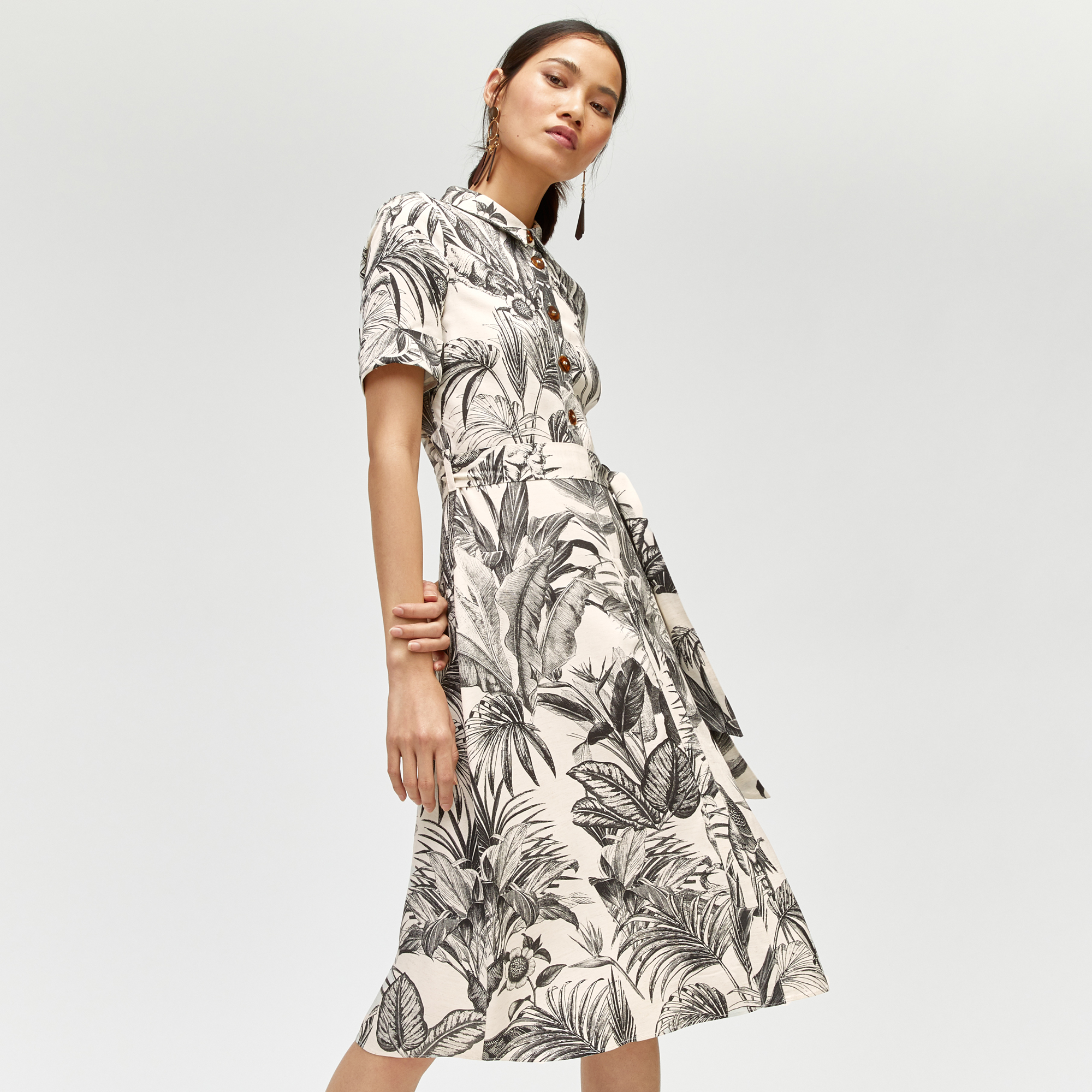 warehouse jungle print dress