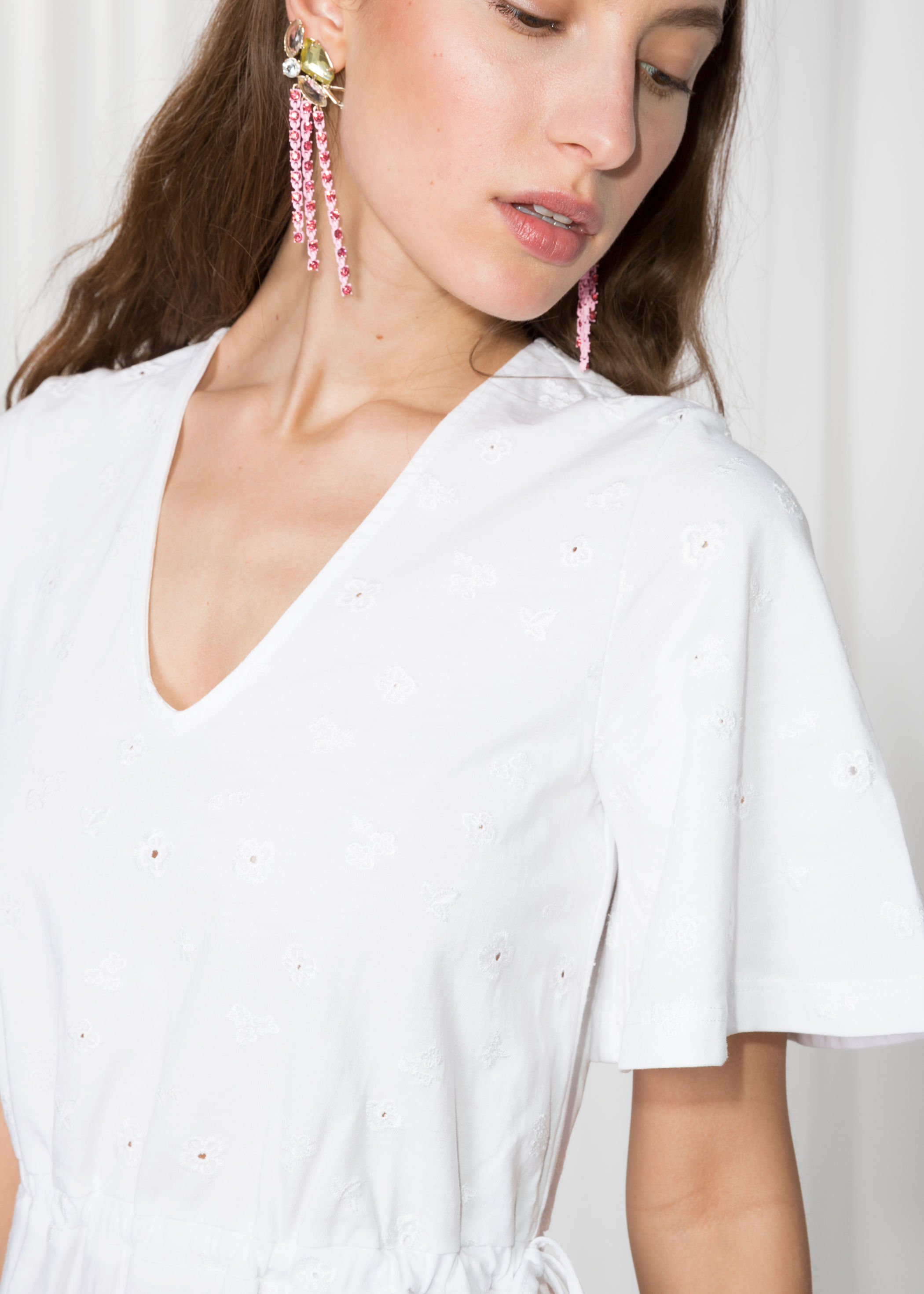 drawstring waist midi dress