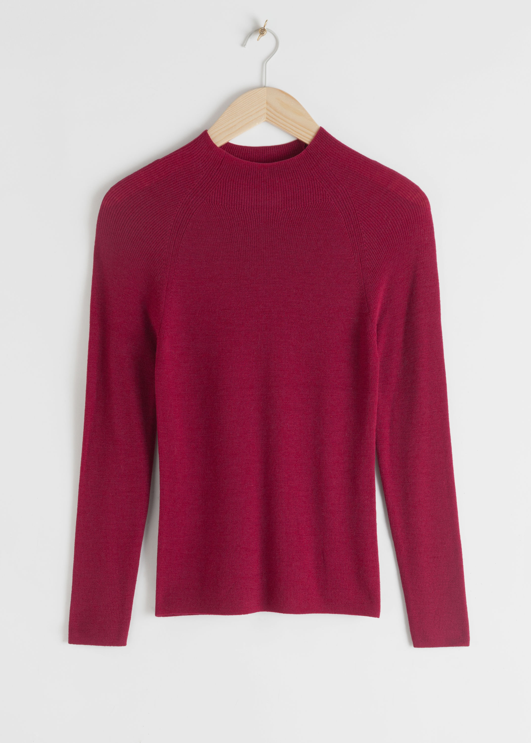 fitted mock neck sweater