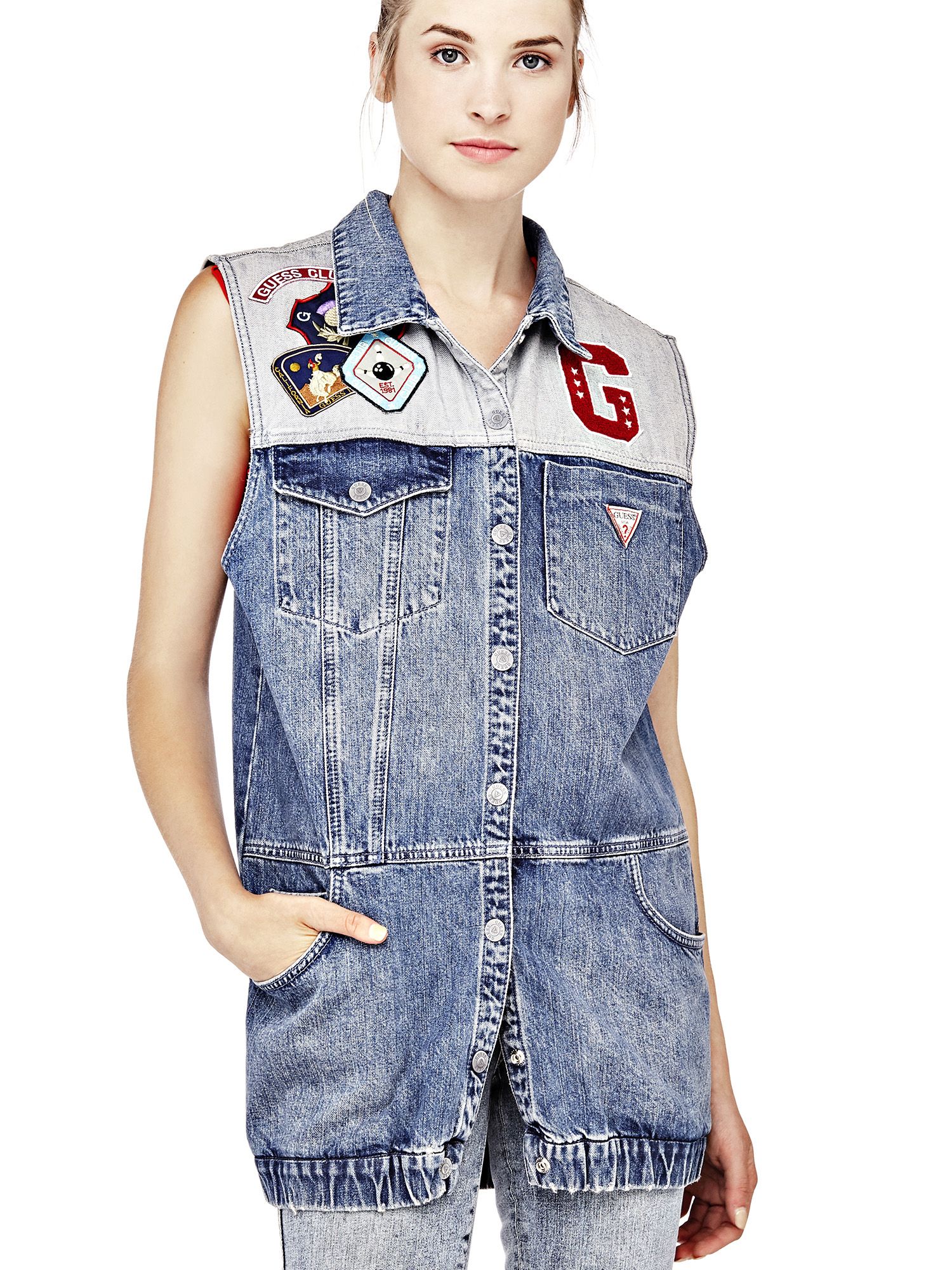 guess sleeveless jacket