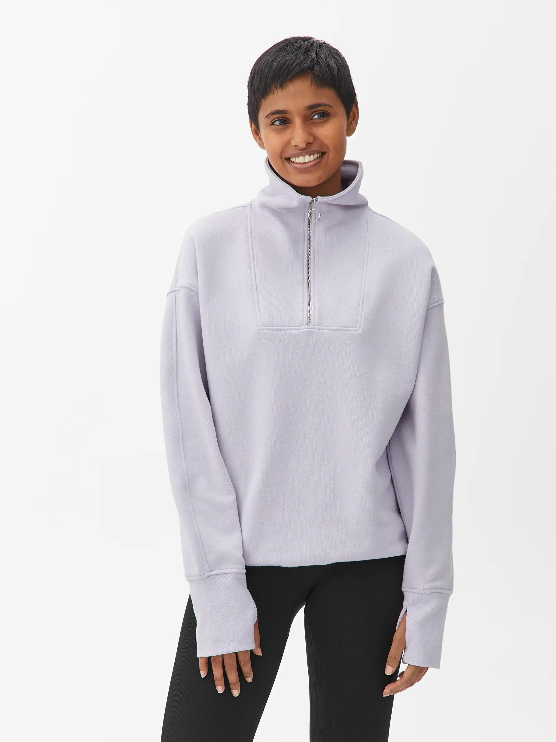 sweatshirt with half zip