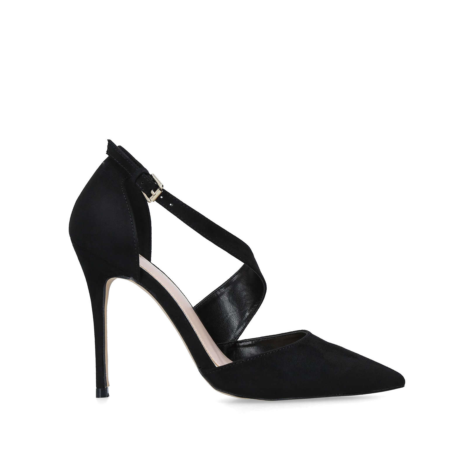 carvela pointed asymmetric strap heels