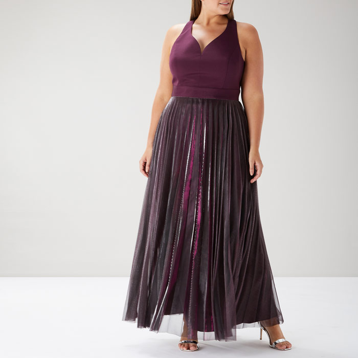 coast pleated maxi dress