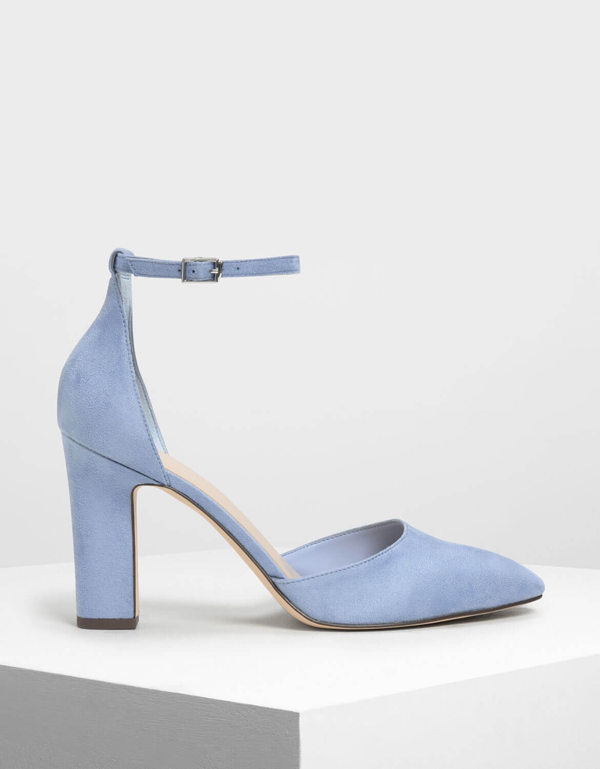 baby blue block heels